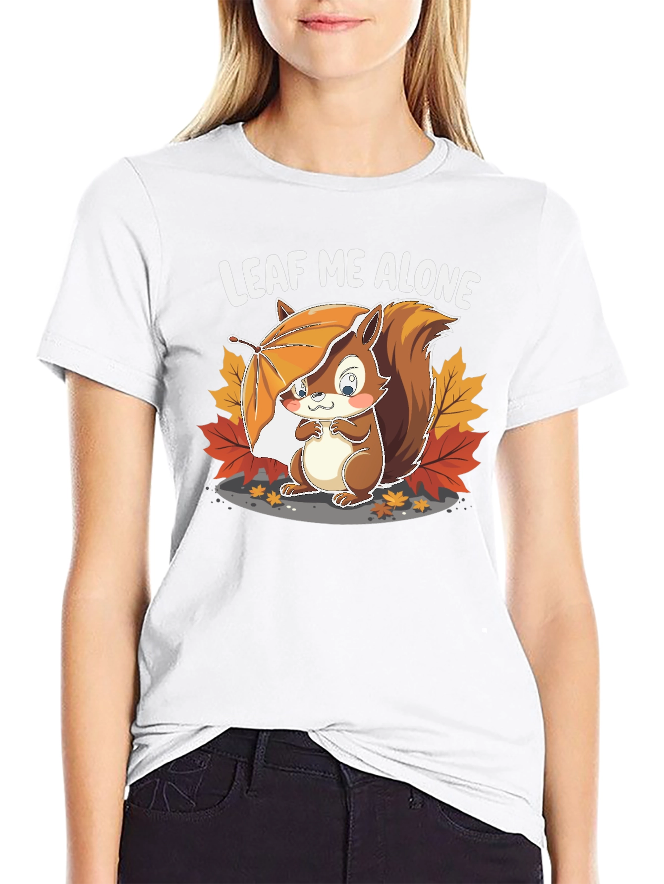 Leaf Me Alone Squirrel Graphic Tee - Unisex