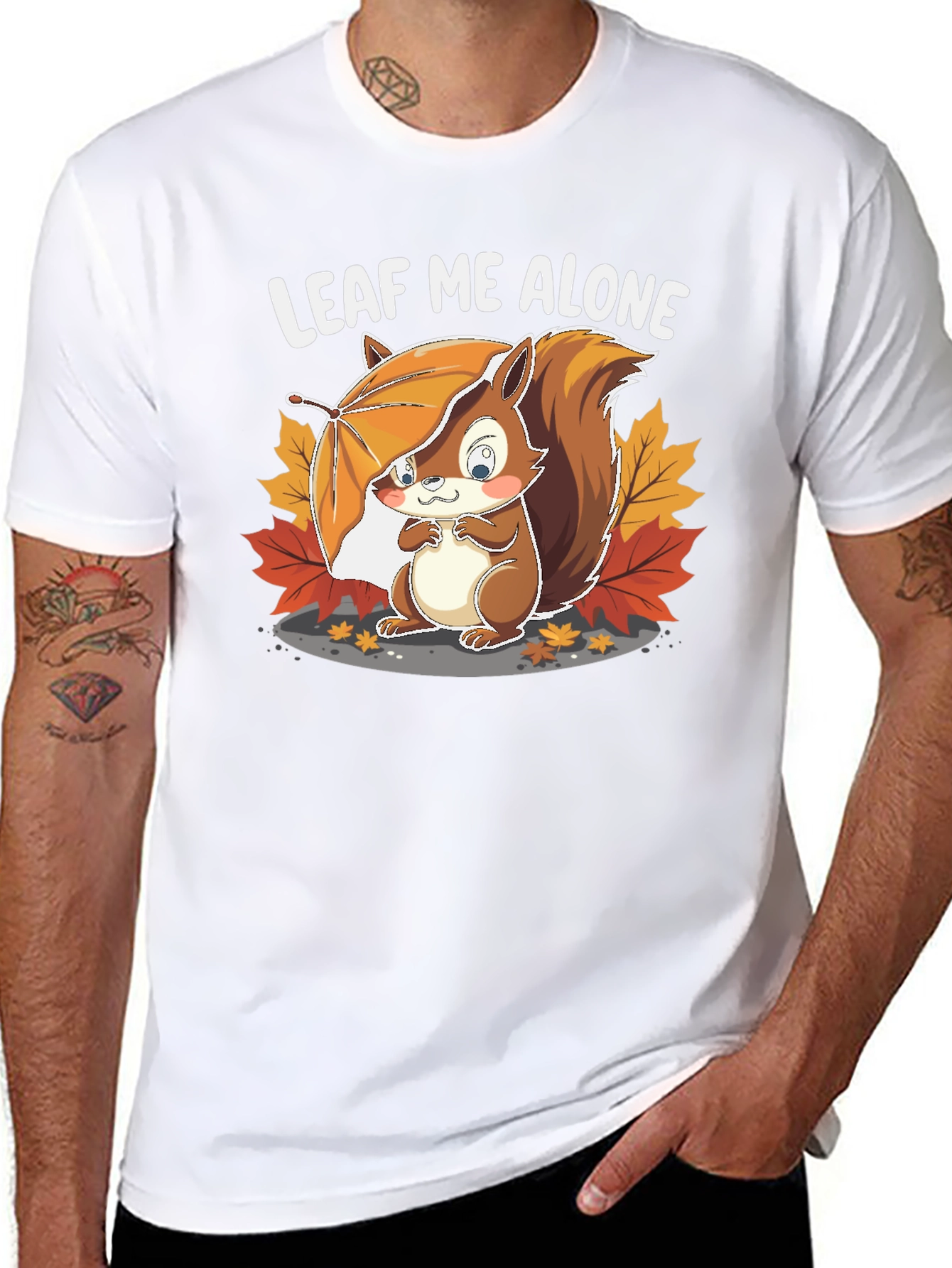 Leaf Me Alone Squirrel Graphic Tee - Unisex
