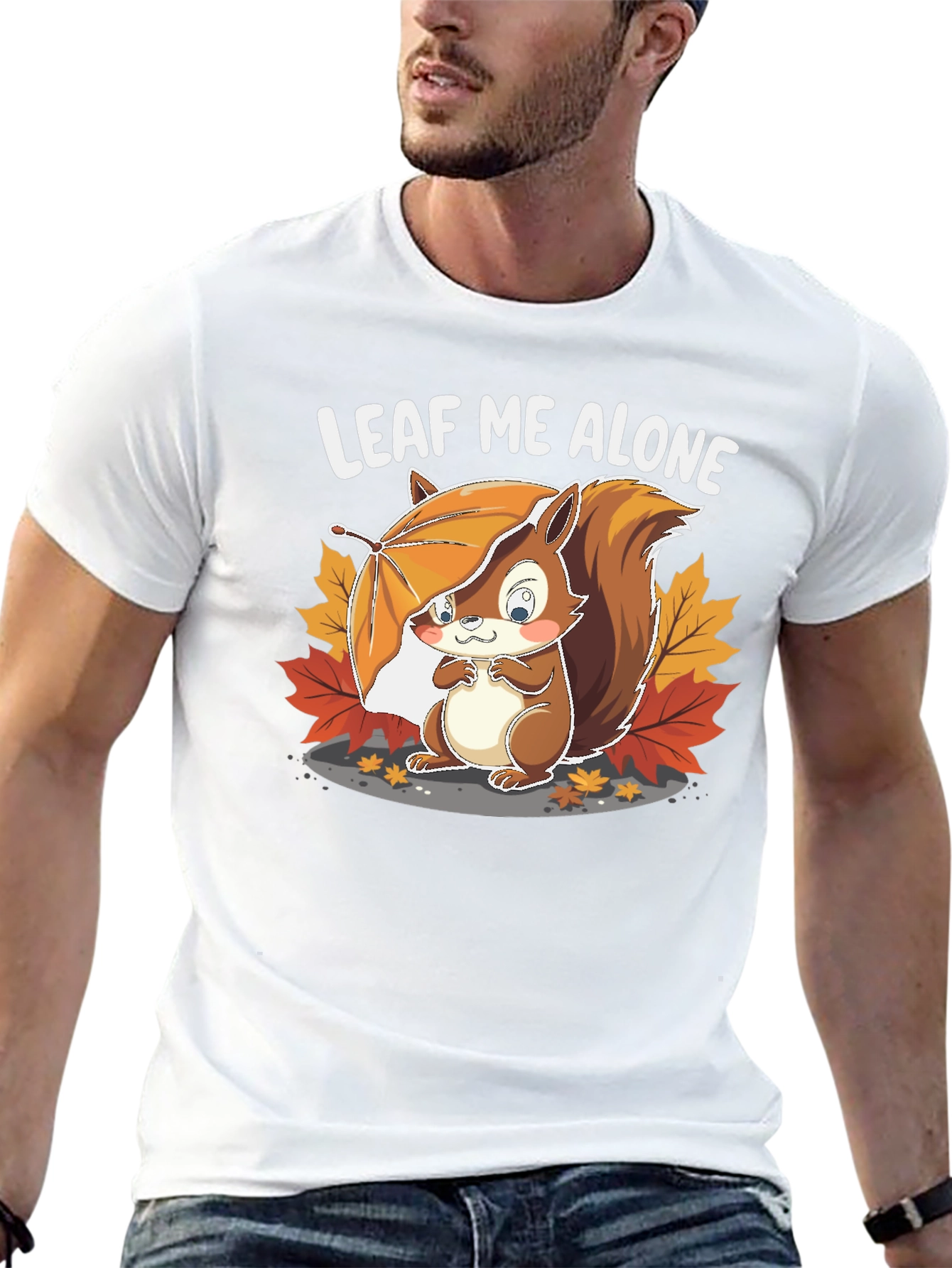 Leaf Me Alone Squirrel Graphic Tee - Unisex