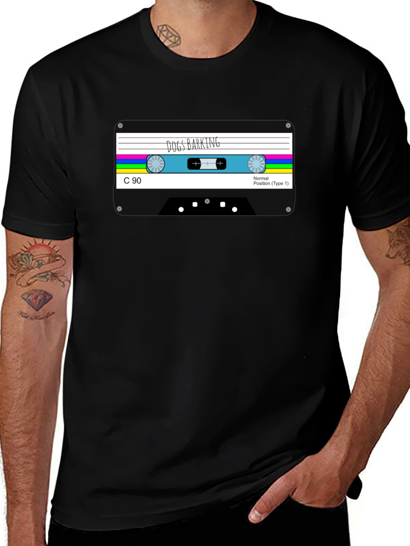 Dogs Barking Cassette Tape Graphic Tee