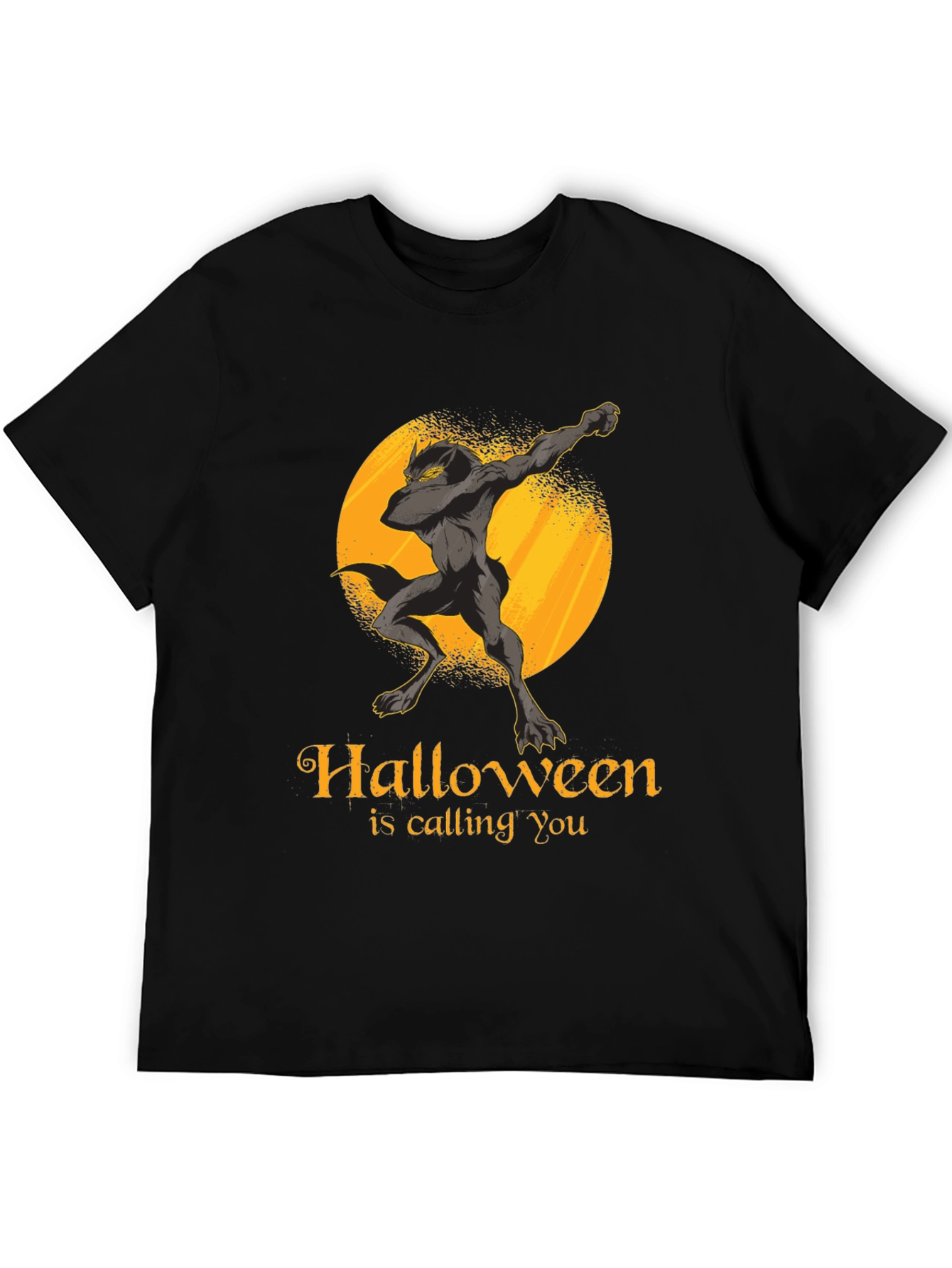 Halloween Wolf Dab Graphic T-Shirt