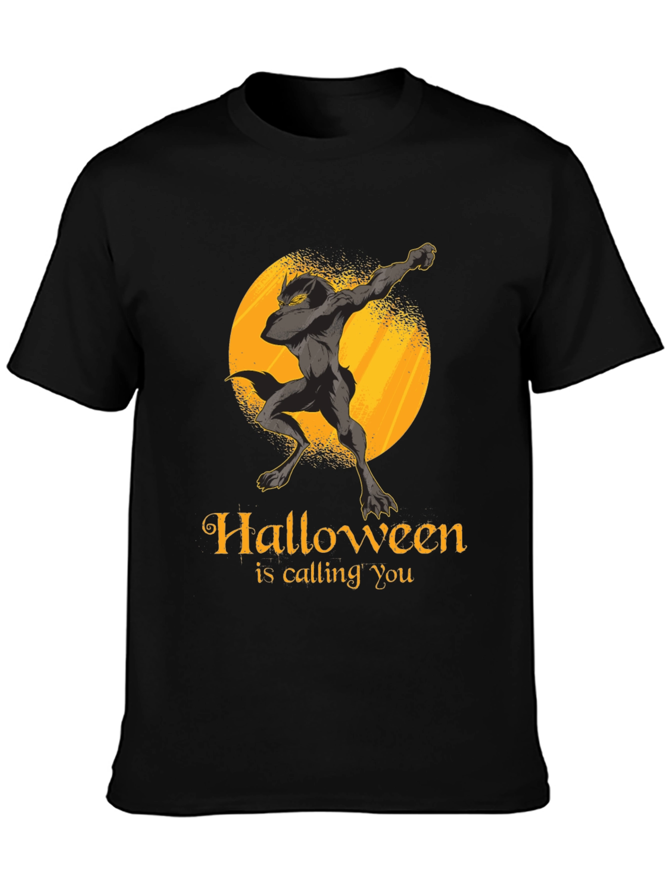 Halloween Wolf Dab Graphic T-Shirt