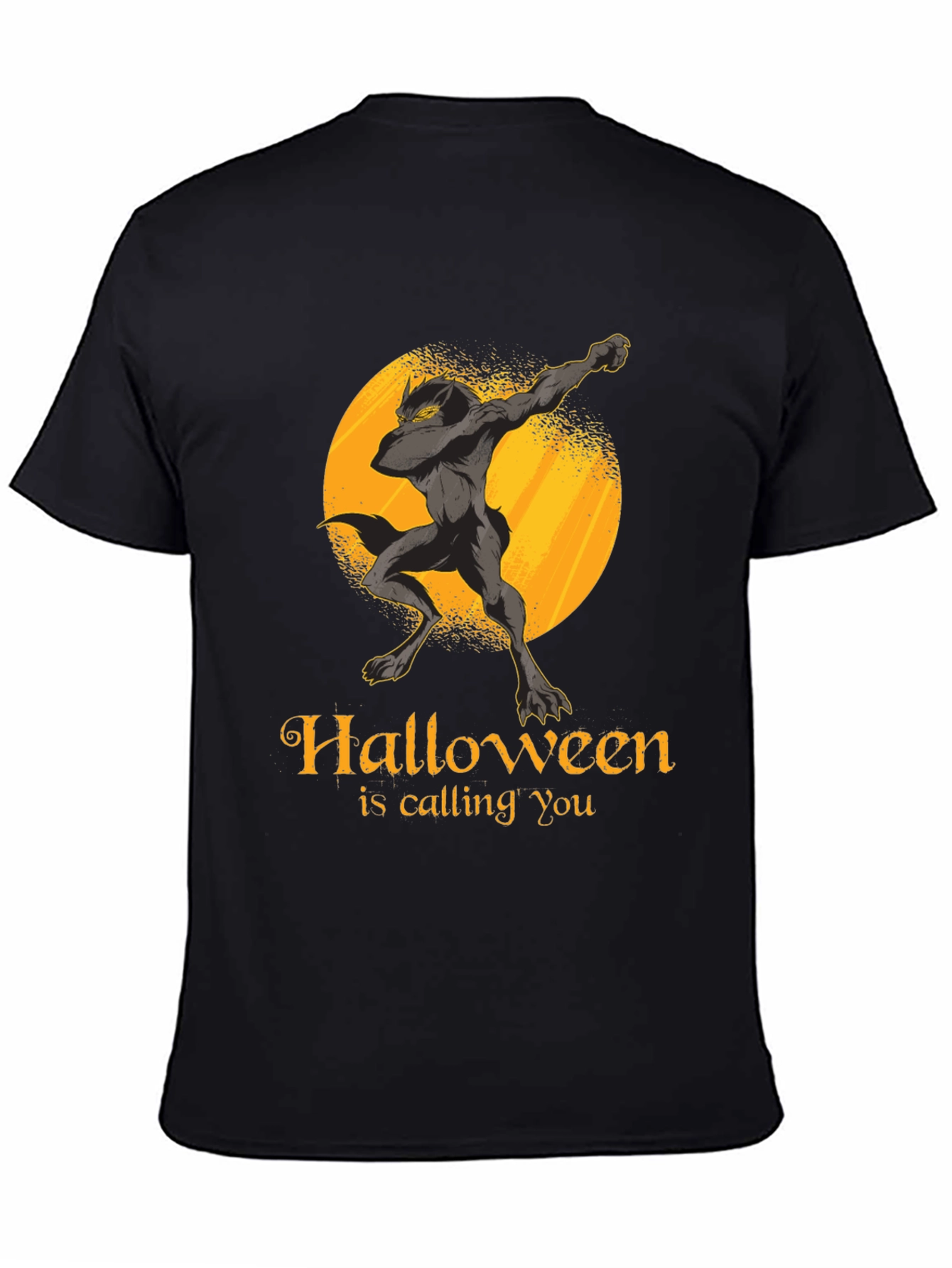 Halloween Wolf Dab Graphic T-Shirt