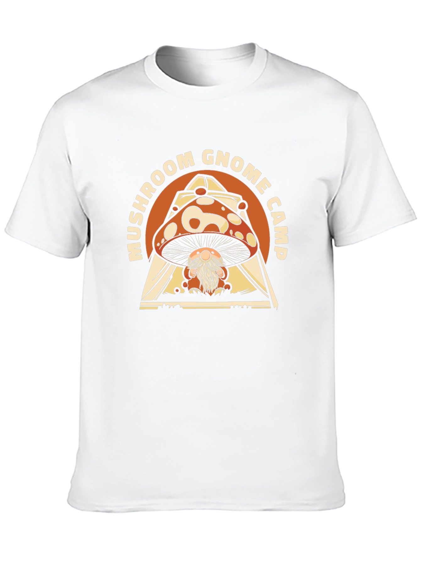 Mushroom Gnome Camp Black Graphic Tee