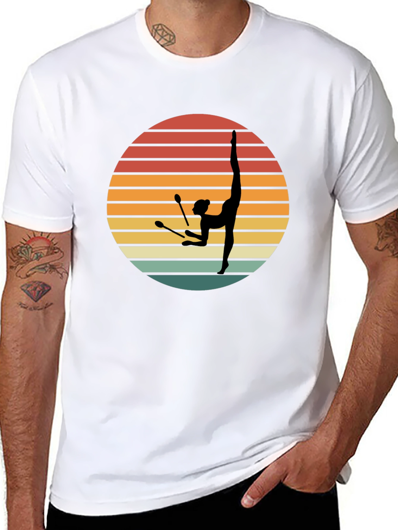 Retro Rhythmic Gymnastics Sunset T-Shirt