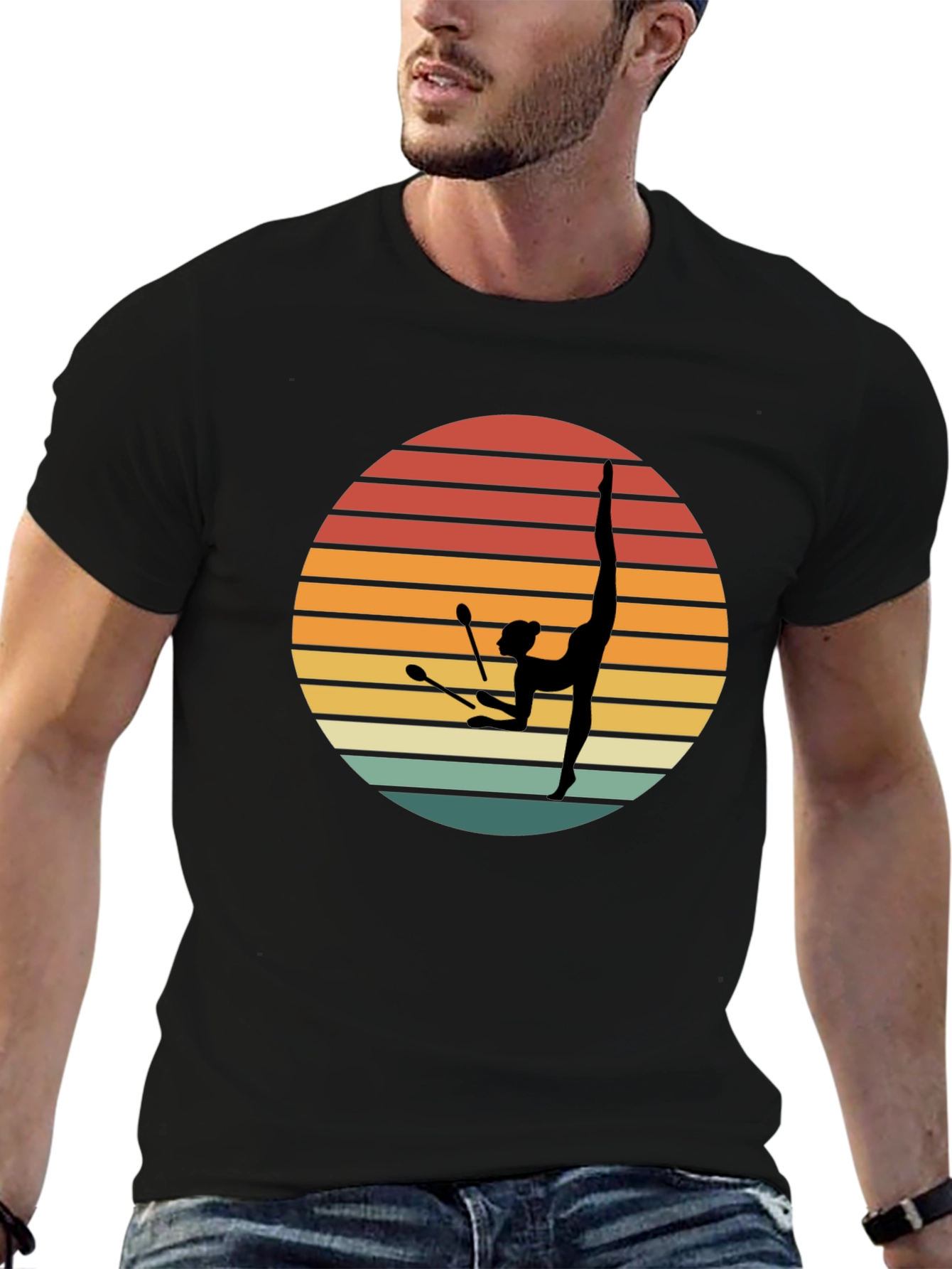 Retro Rhythmic Gymnastics Sunset T-Shirt