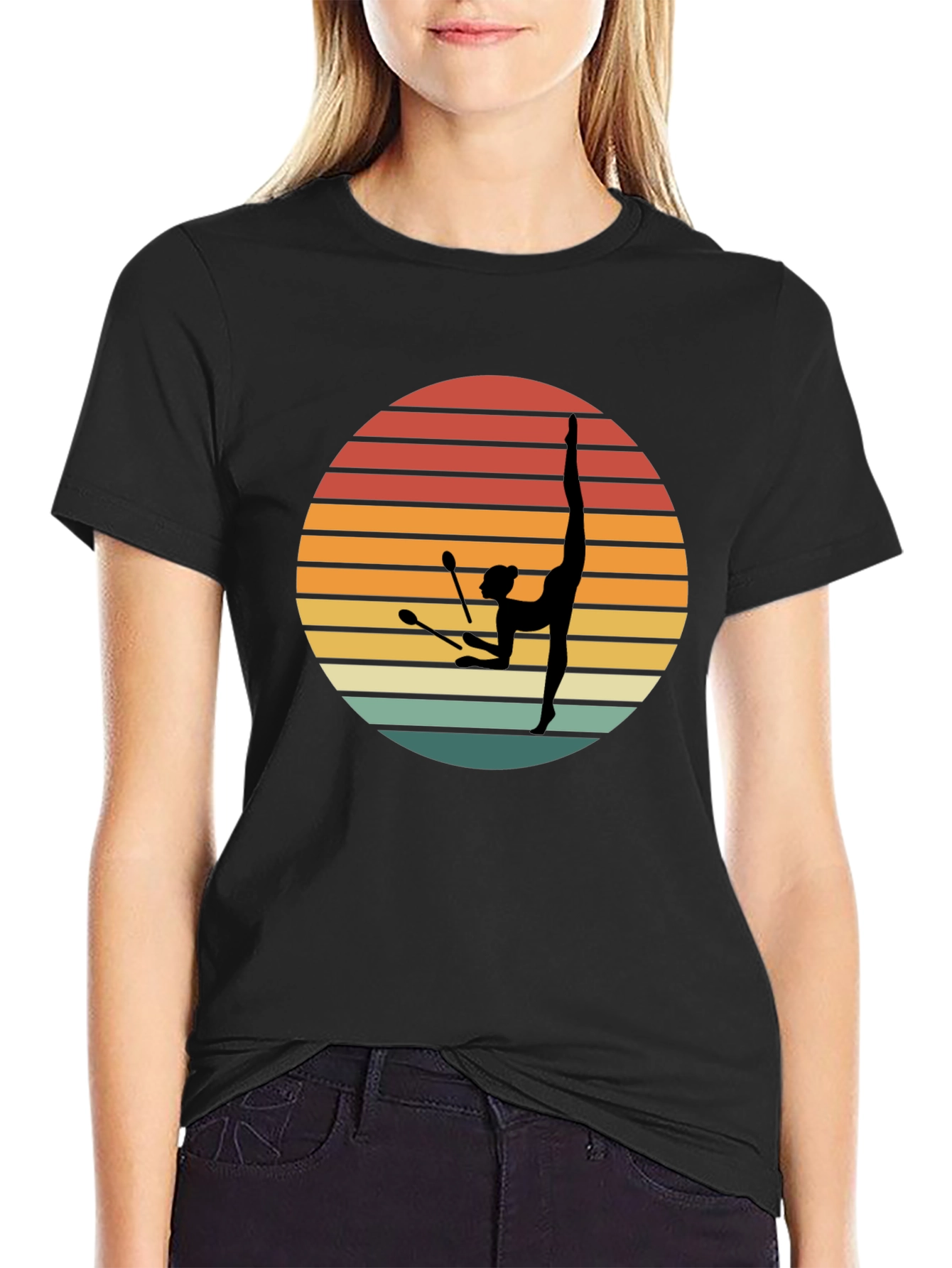 Retro Rhythmic Gymnastics Sunset T-Shirt