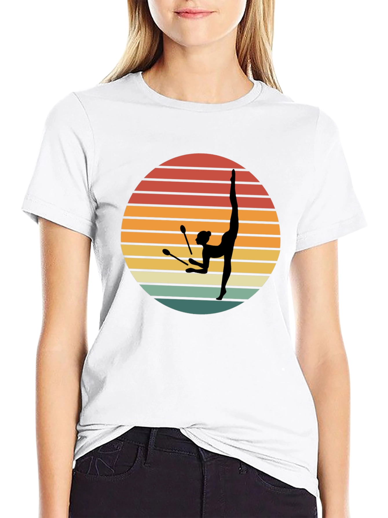 Retro Rhythmic Gymnastics Sunset T-Shirt
