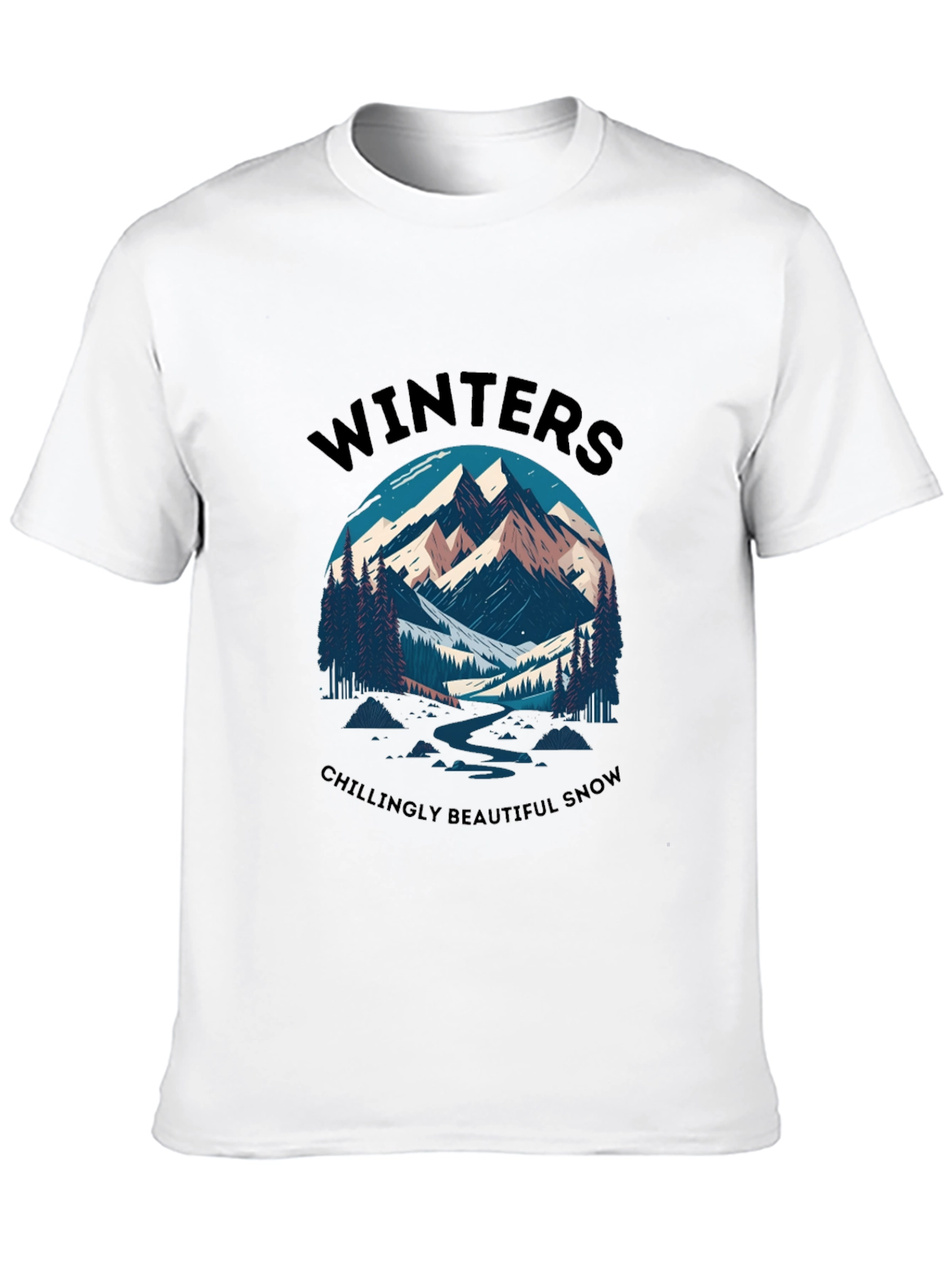 Winter Mountain Scene Graphic Tee