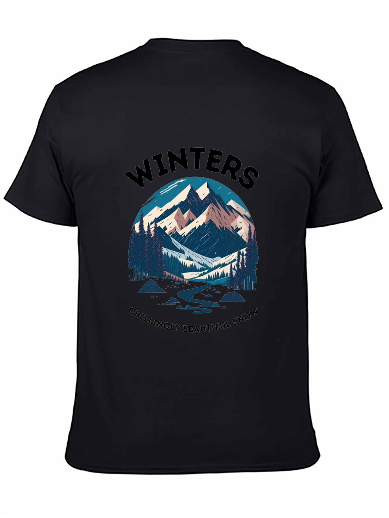 Winter Mountain Scene Graphic Tee