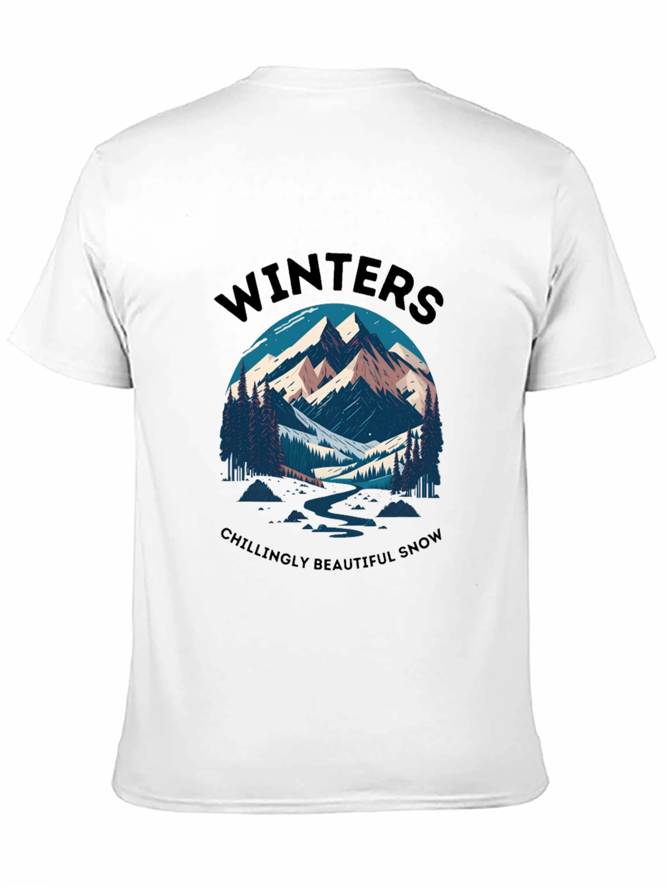 Winter Mountain Scene Graphic Tee