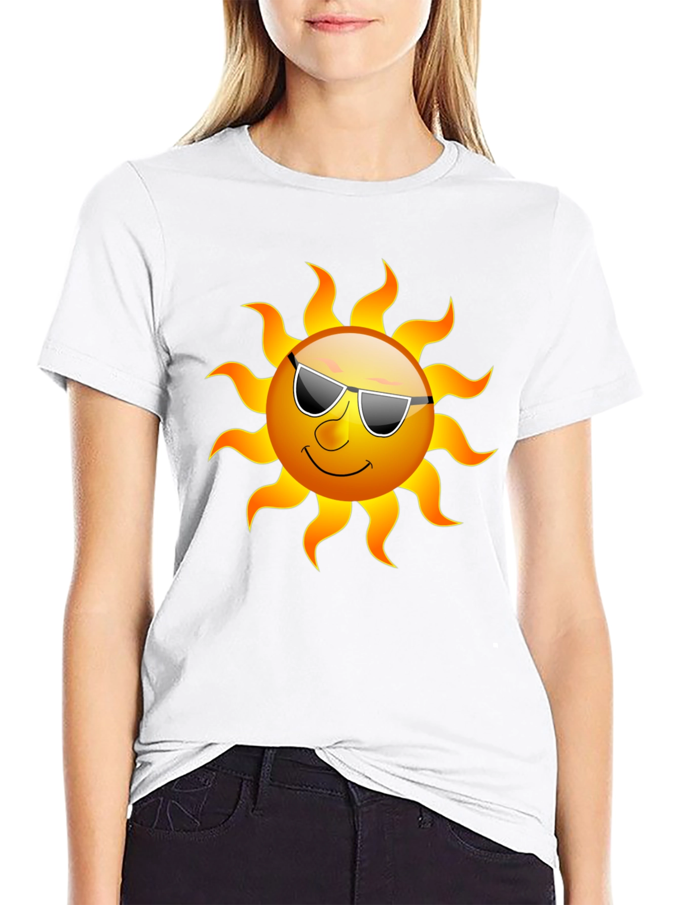Cool Sun Graphic Tee - Black Cotton T-Shirt