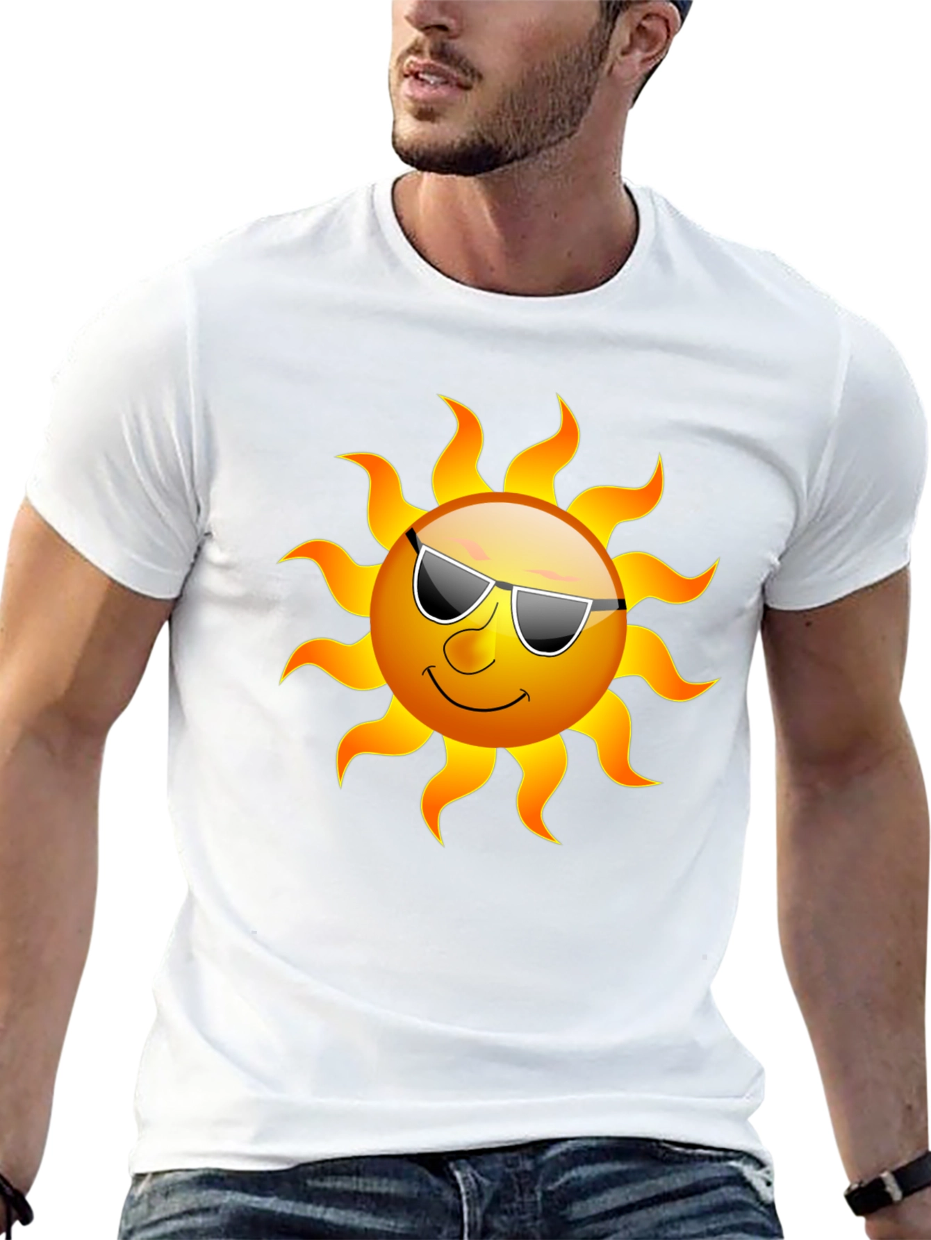 Cool Sun Graphic Tee - Black Cotton T-Shirt