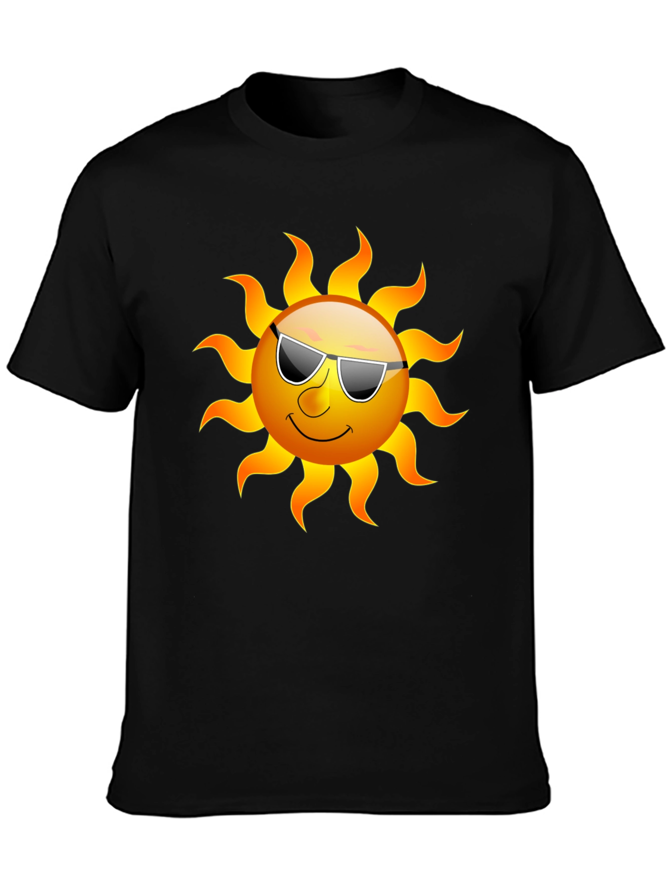 Cool Sun Graphic Tee - Black Cotton T-Shirt