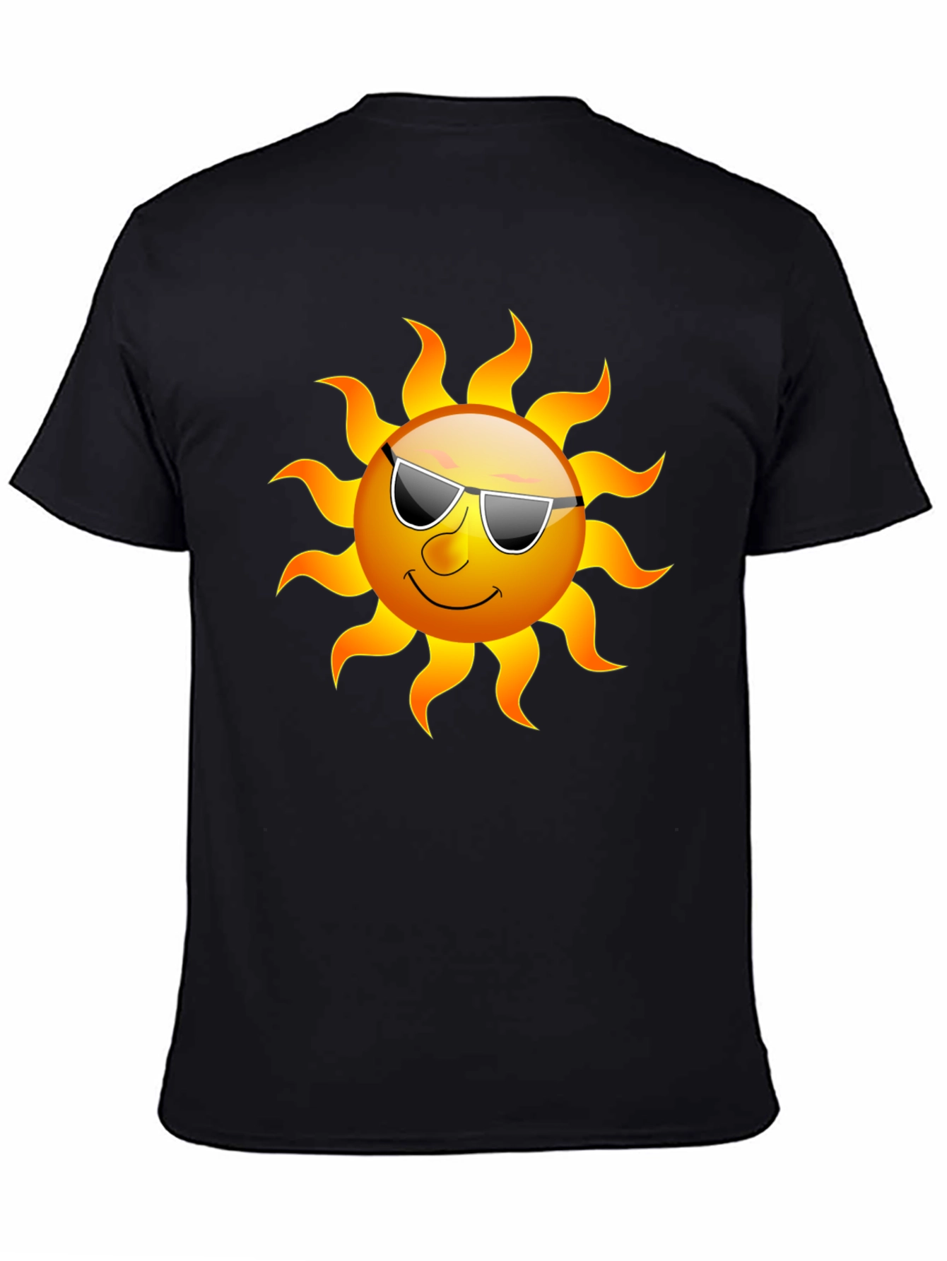 Cool Sun Graphic Tee - Black Cotton T-Shirt