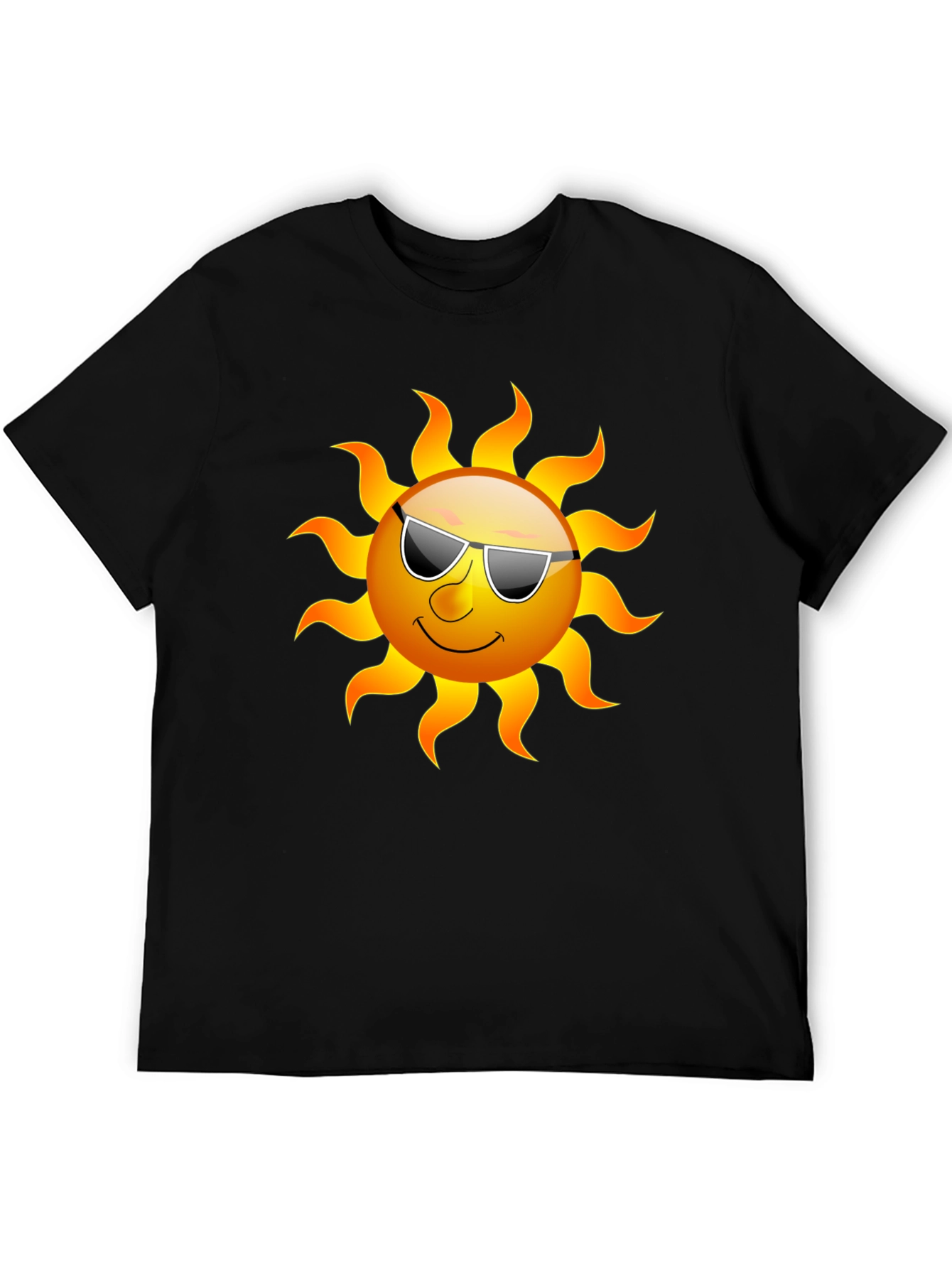 Cool Sun Graphic Tee - Black Cotton T-Shirt