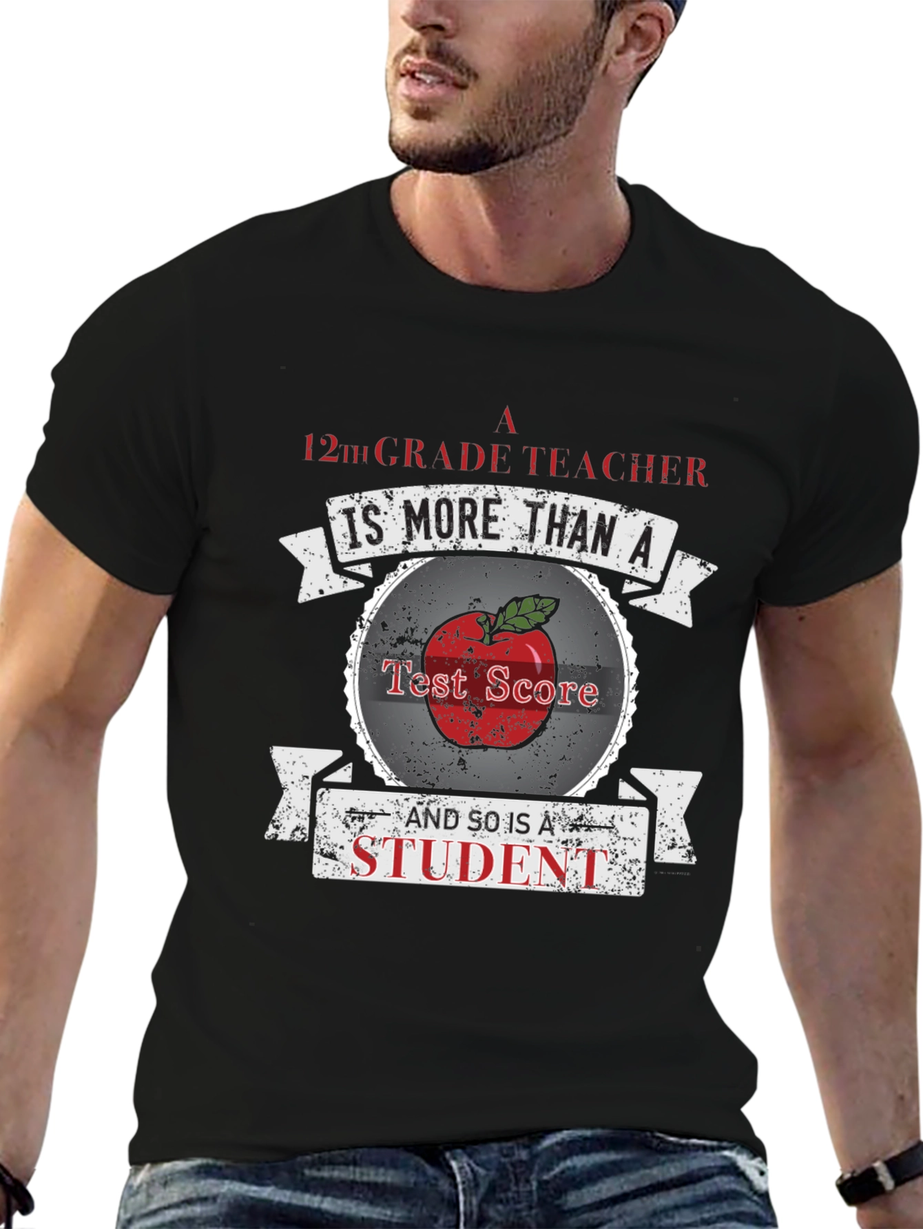 12th Grade Teacher Student Apple Graphic T-Shirt