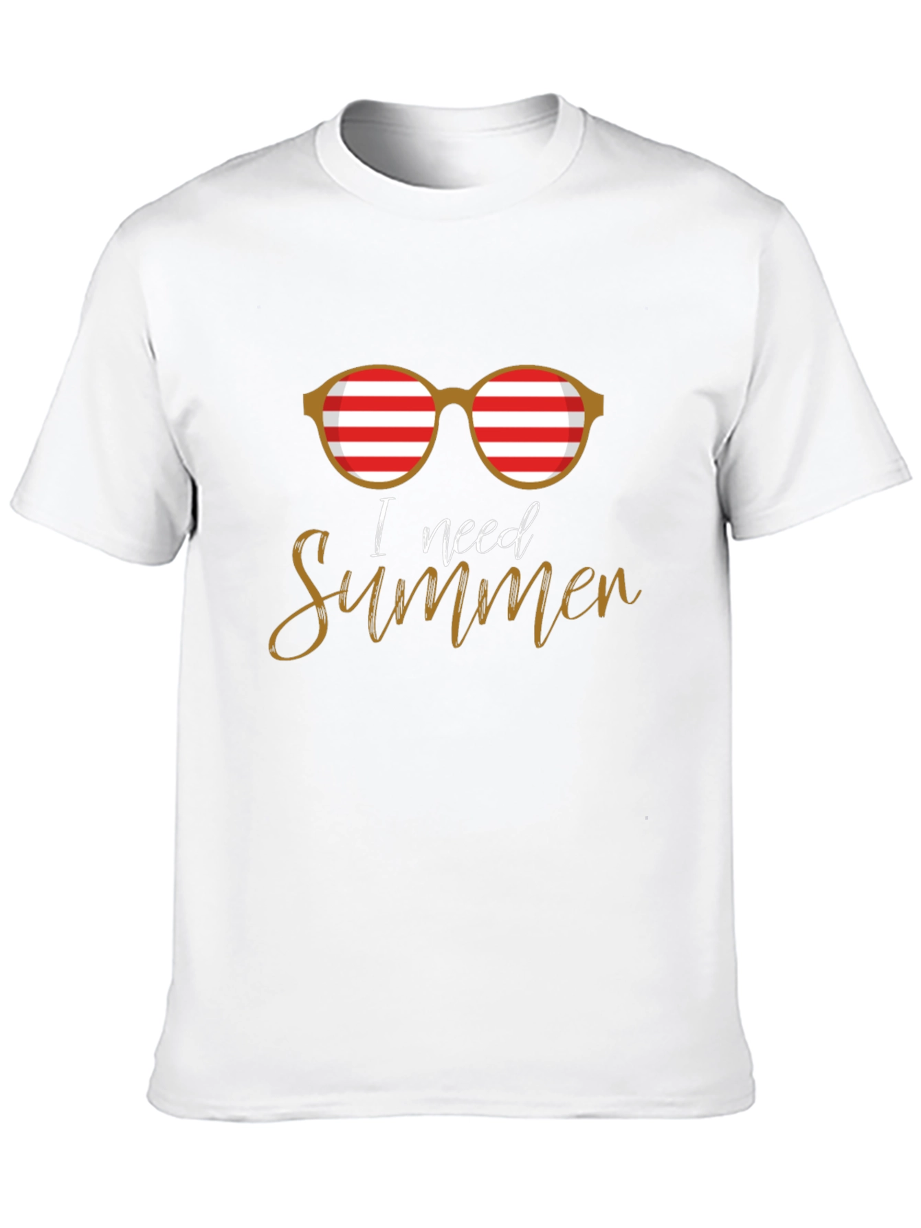I Need Summer Graphic Tee - Sunglasses Black T-Shirt