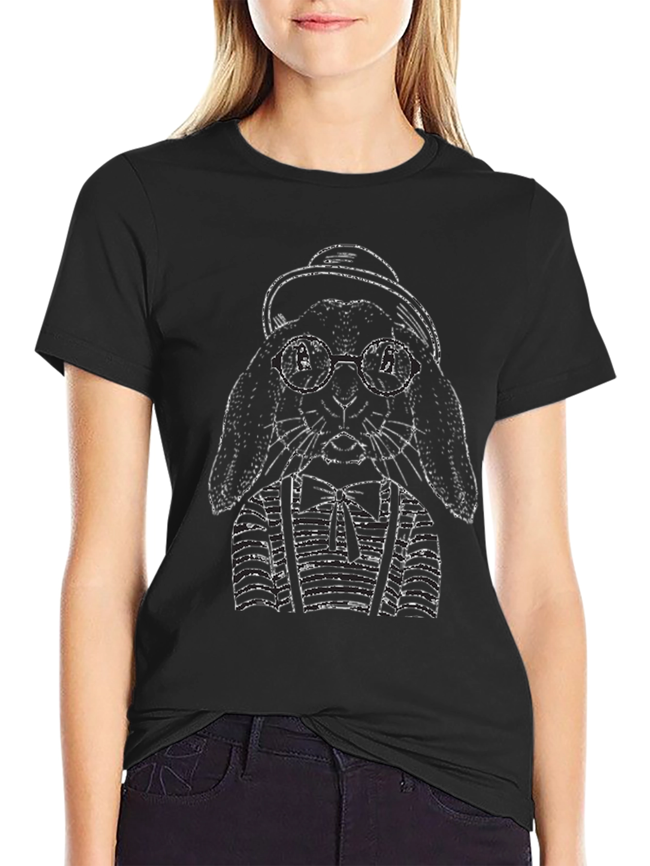 Rabbit with Hat and Glasses T-Shirt