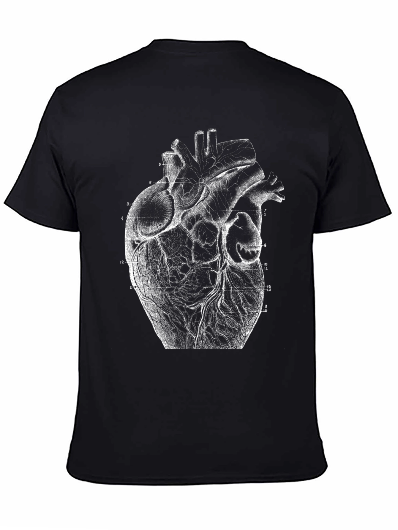 Anatomical Heart Print Black T-Shirt