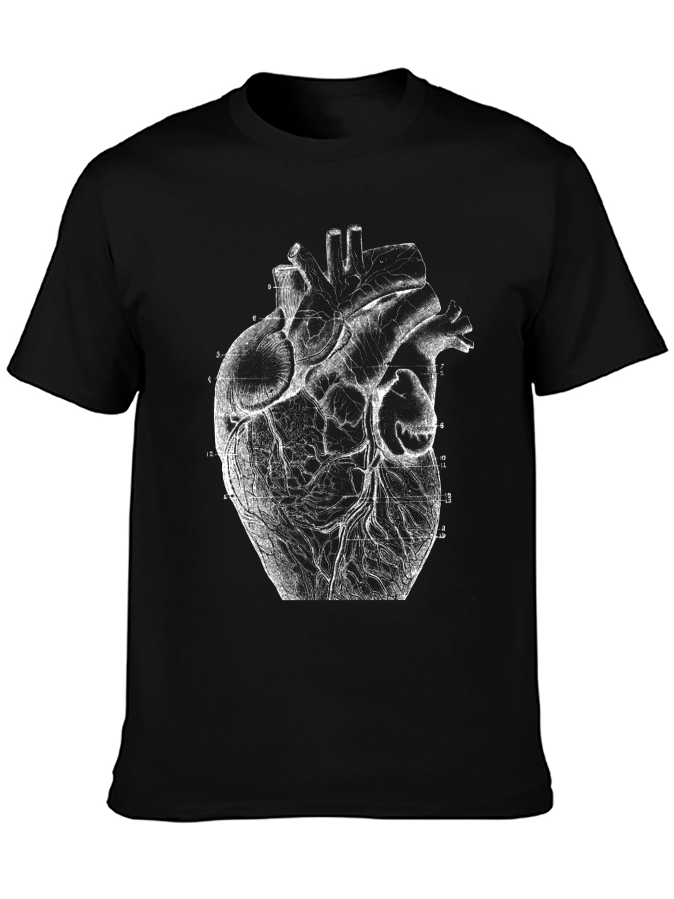 Anatomical Heart Print Black T-Shirt