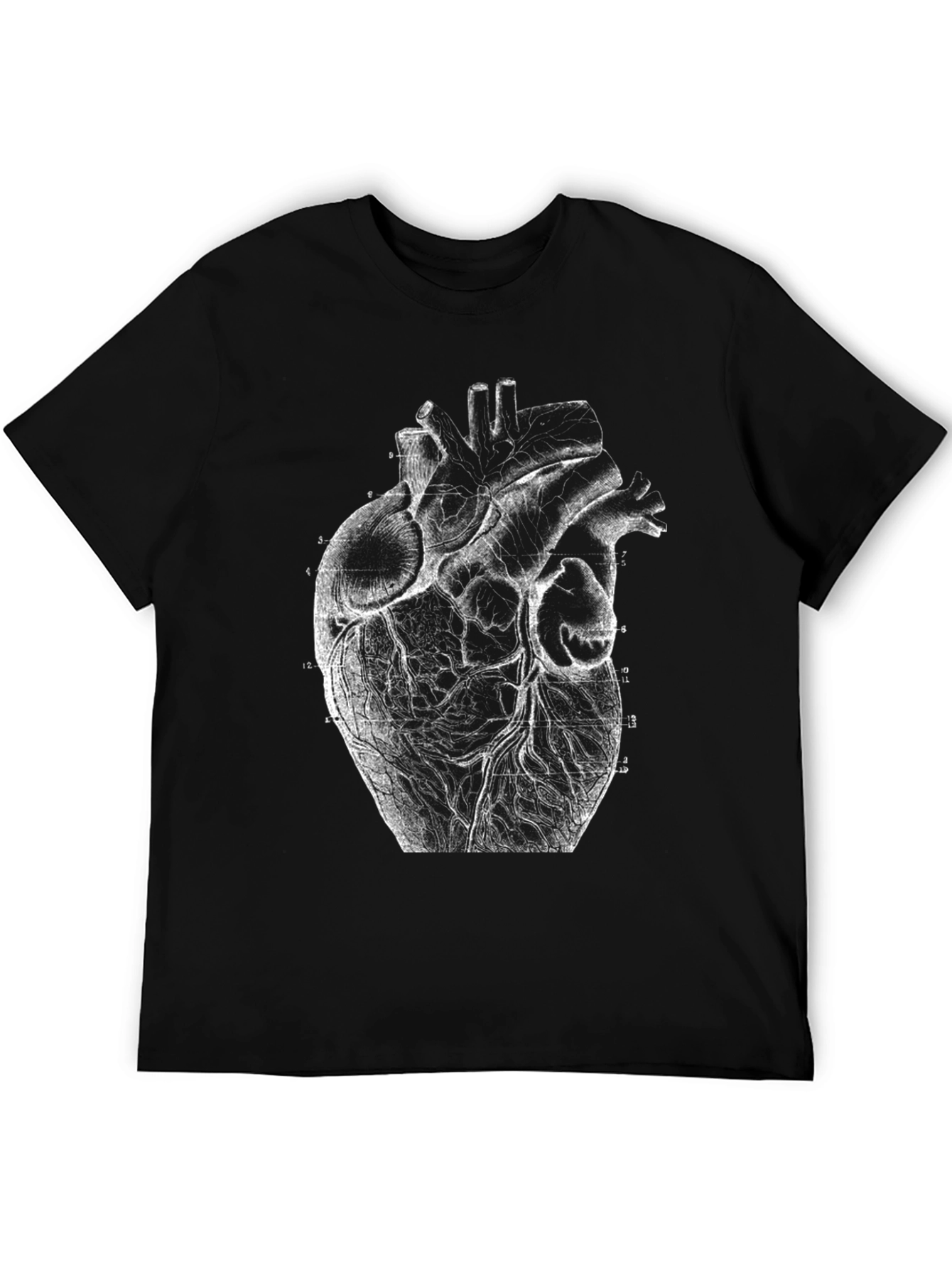 Anatomical Heart Print Black T-Shirt