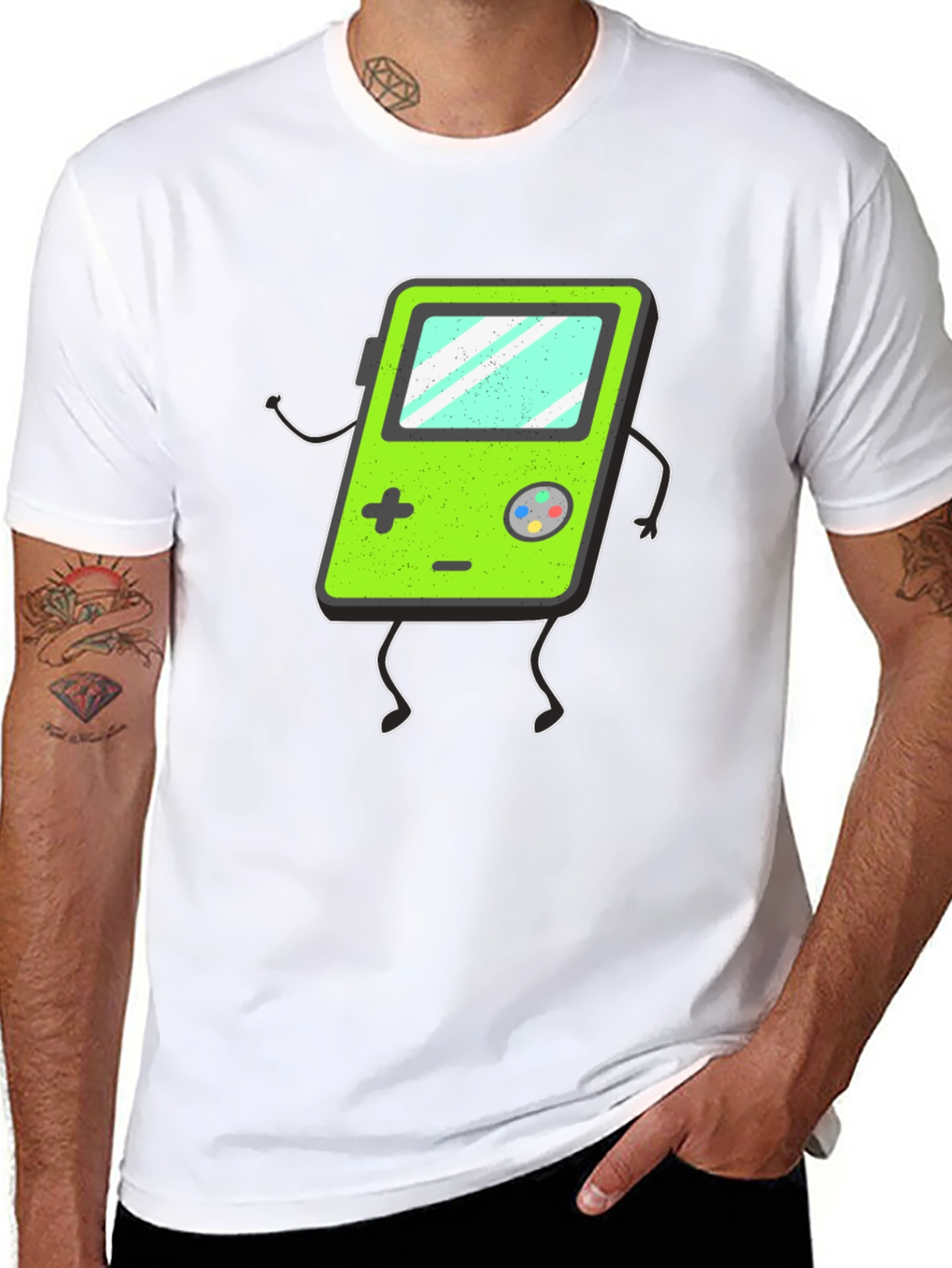 Retro Game Console Graphic Tee - Black T-Shirt
