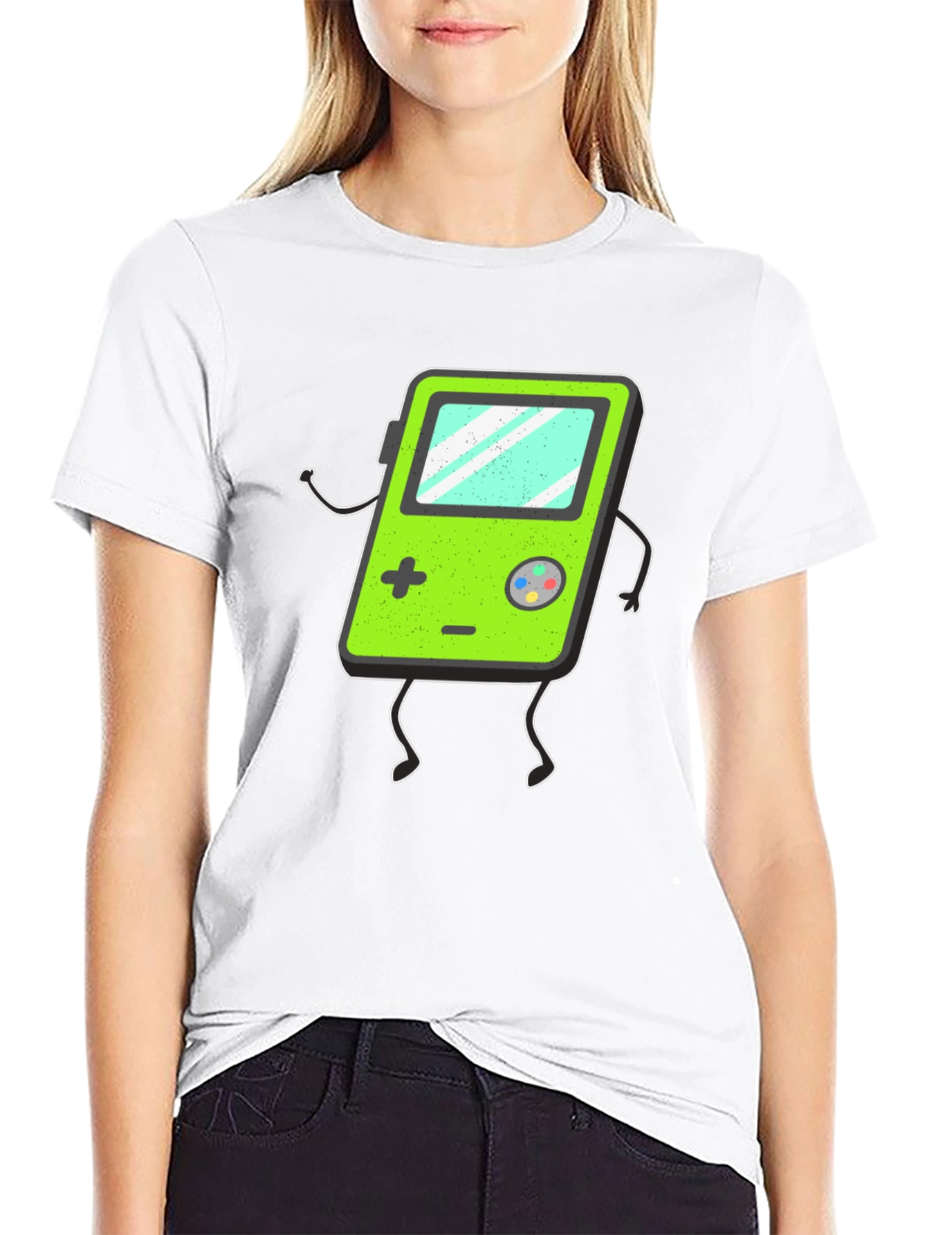Retro Game Console Graphic Tee - Black T-Shirt