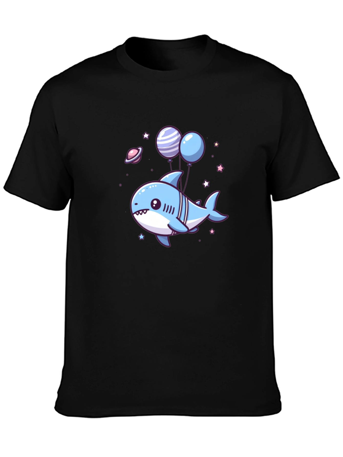 Cute Cartoon Shark with Balloons T-Shirt