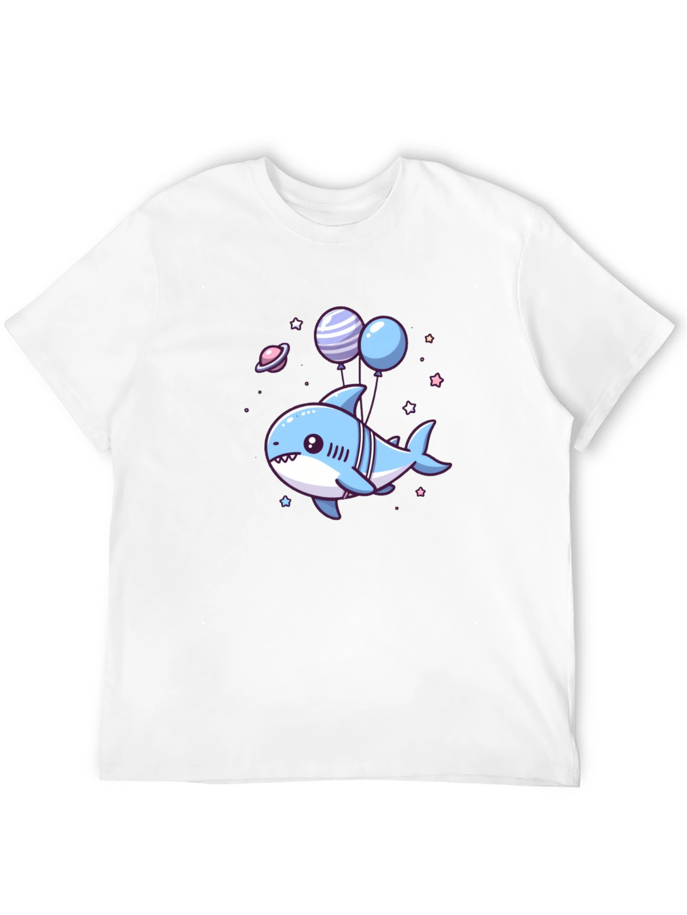 Cute Cartoon Shark with Balloons T-Shirt