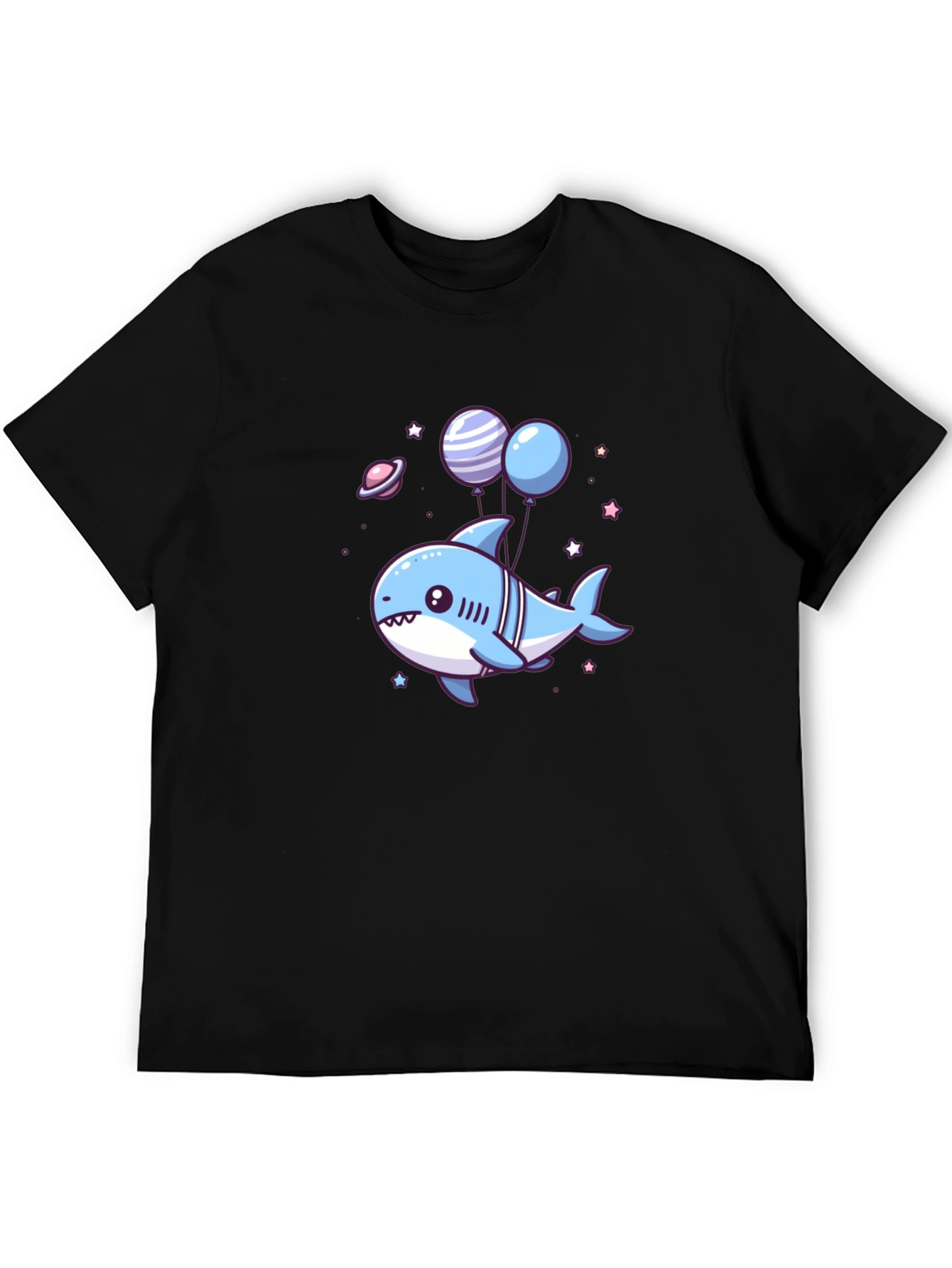 Cute Cartoon Shark with Balloons T-Shirt