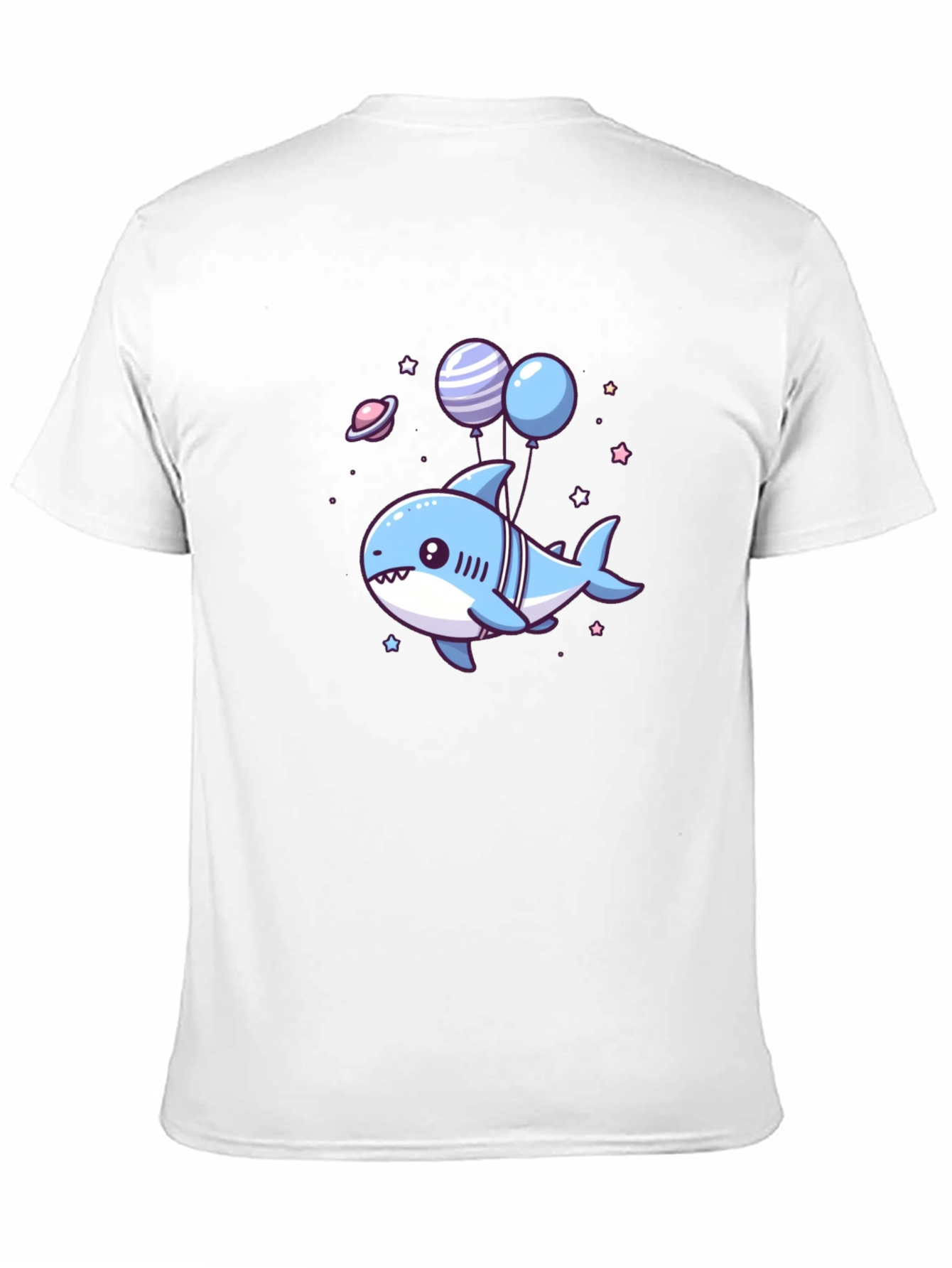 Cute Cartoon Shark with Balloons T-Shirt