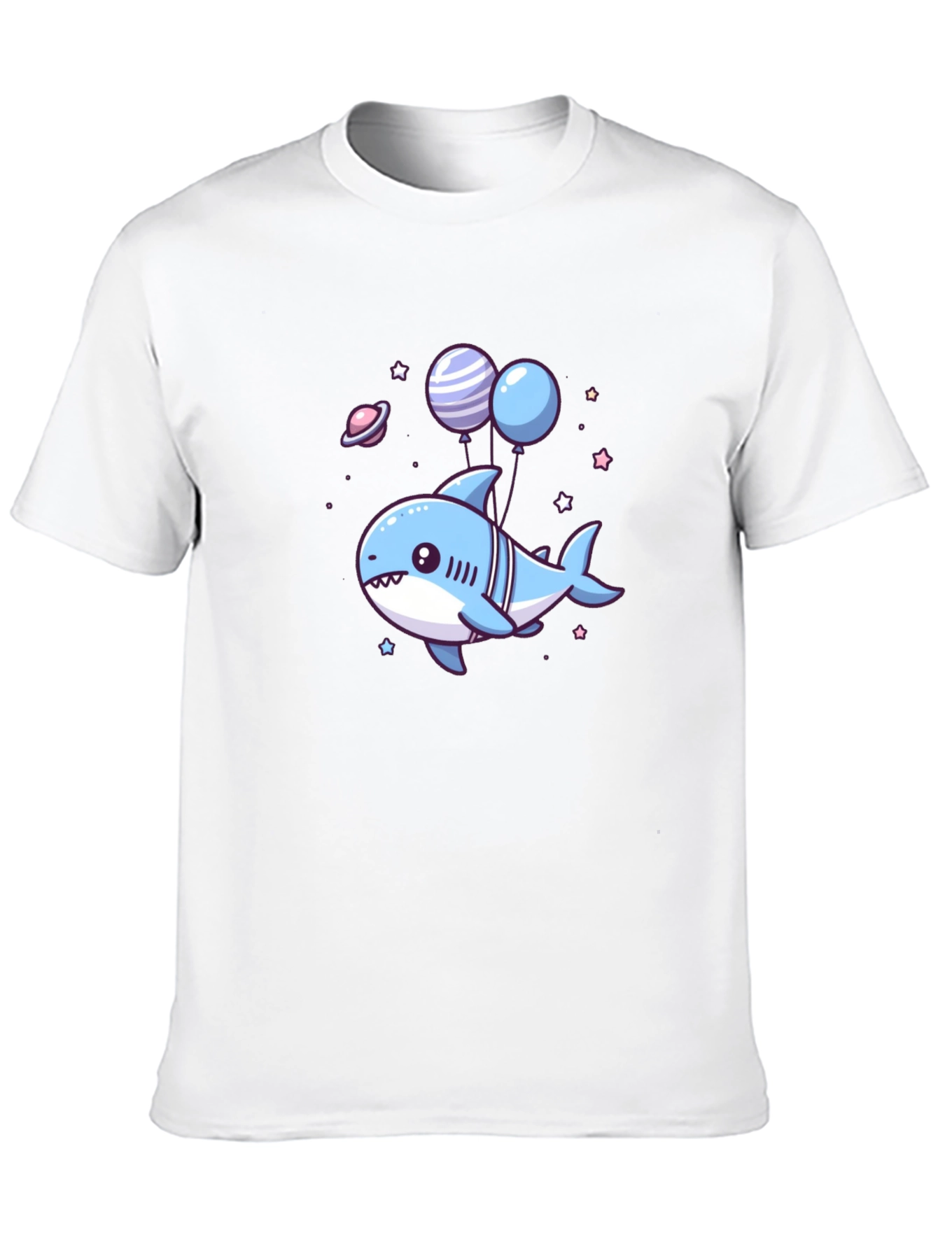 Cute Cartoon Shark with Balloons T-Shirt