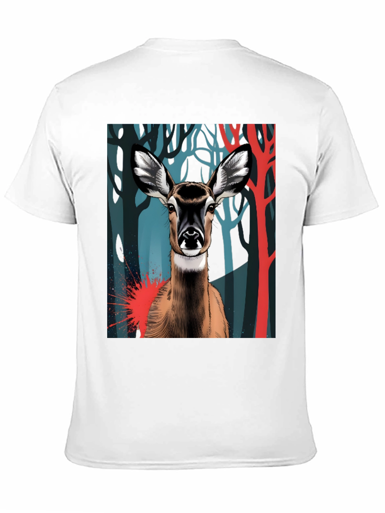 Deer Graphic Tee - Black Cotton Blend