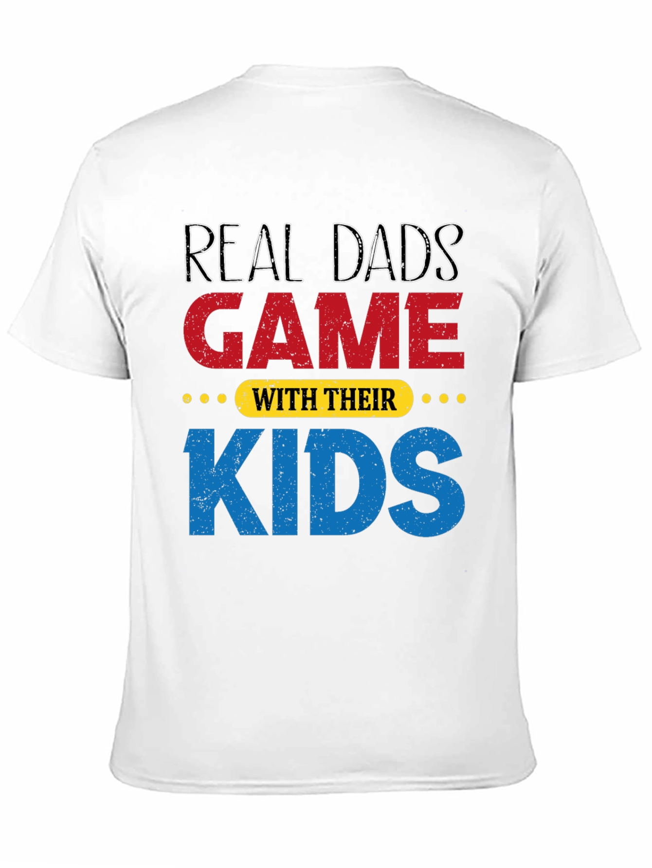 Real Dads Game with Their Kids Black T-Shirt