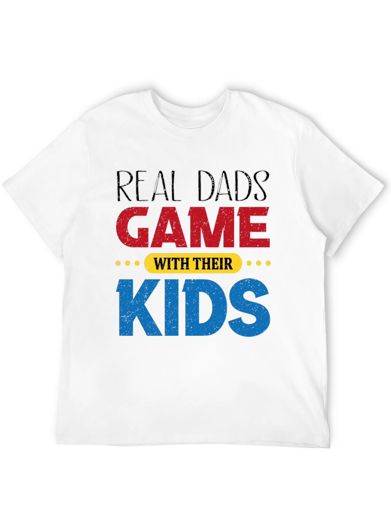 Real Dads Game with Their Kids Black T-Shirt