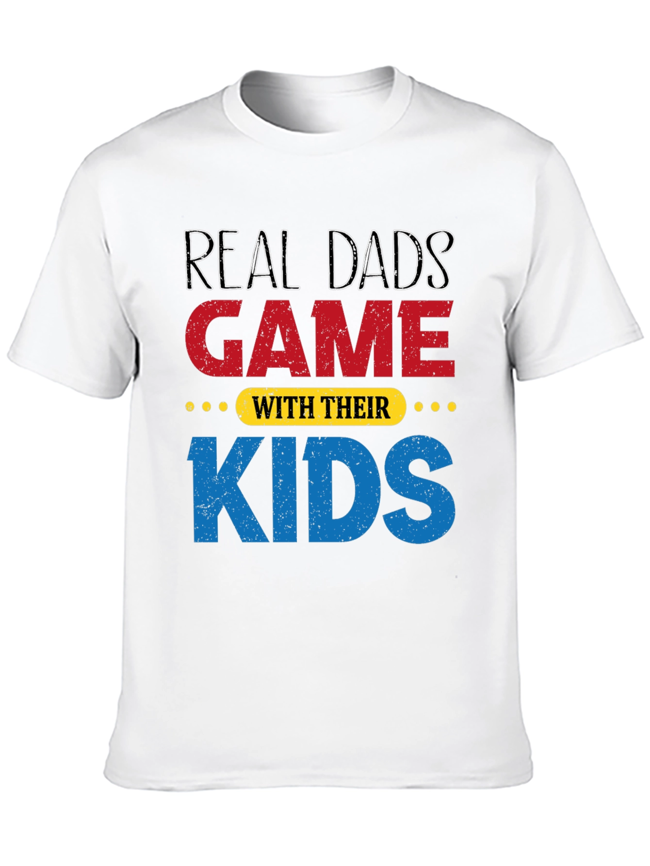Real Dads Game with Their Kids Black T-Shirt