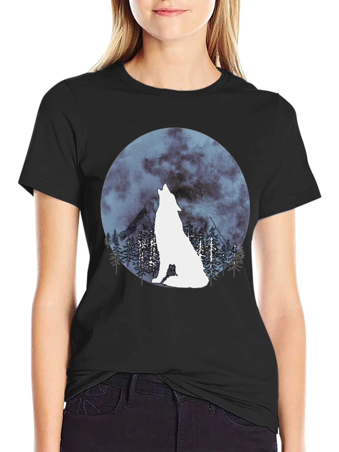 Wolf Moon Graphic Tee - Stylish Mens Shirt