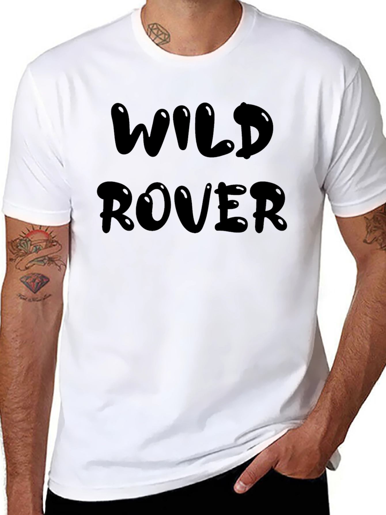 Wild Rover Black Crew Neck Graphic Tee