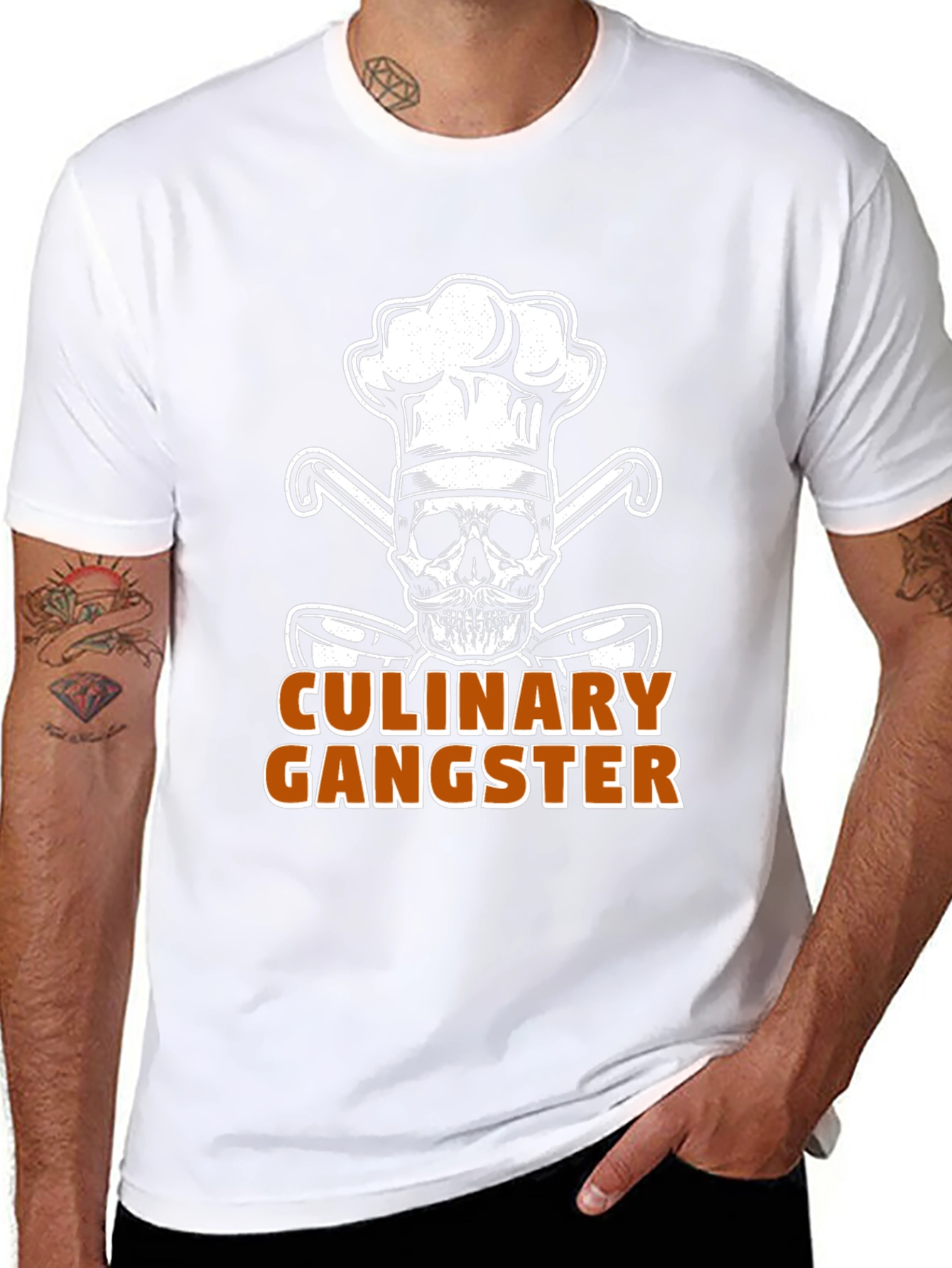 Culinary Gangster Chef Skull Graphic T-Shirt