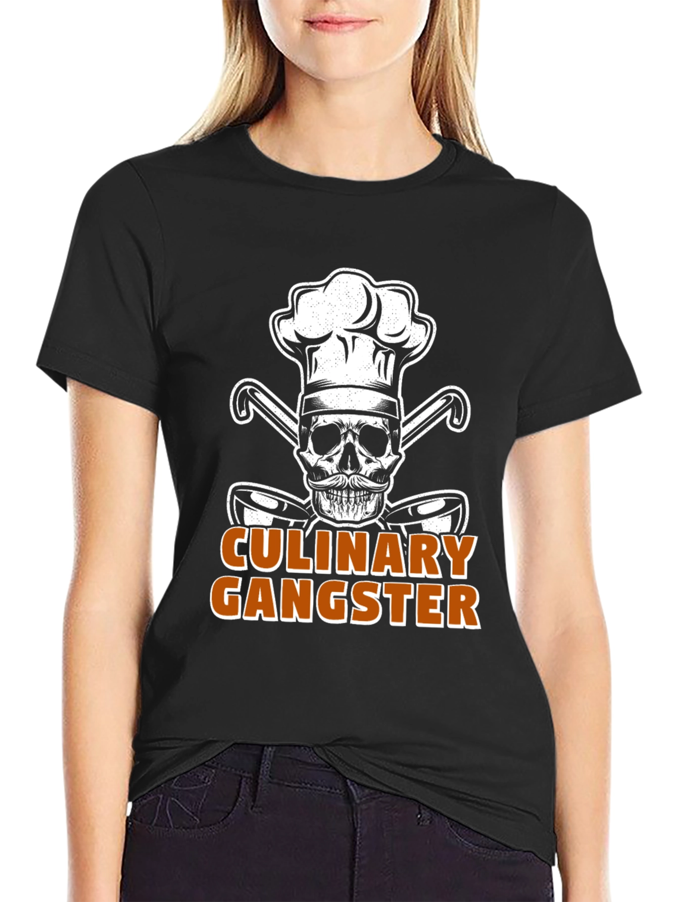 Culinary Gangster Chef Skull Graphic T-Shirt