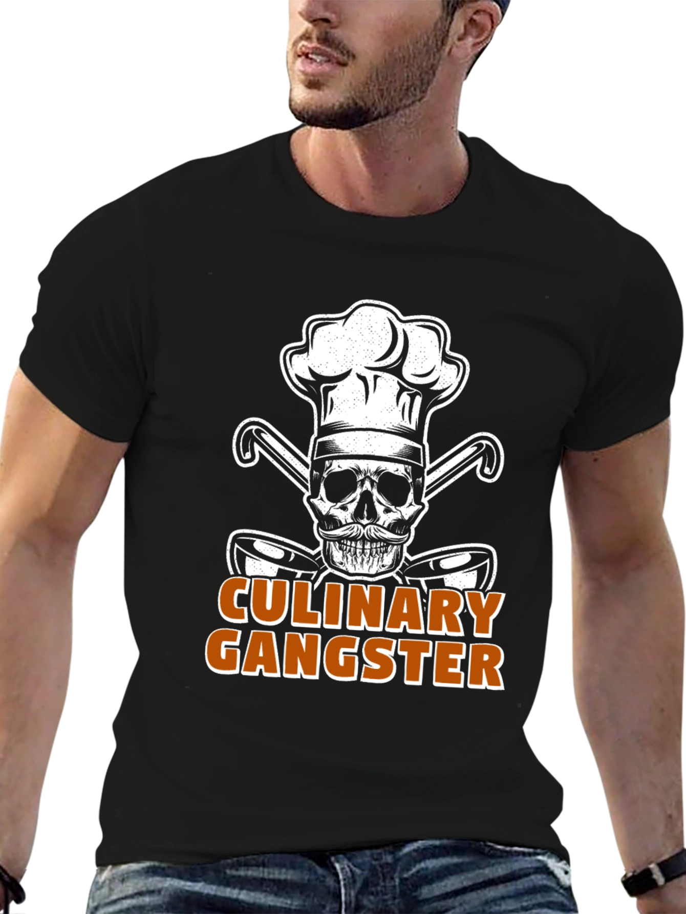 Culinary Gangster Chef Skull Graphic T-Shirt