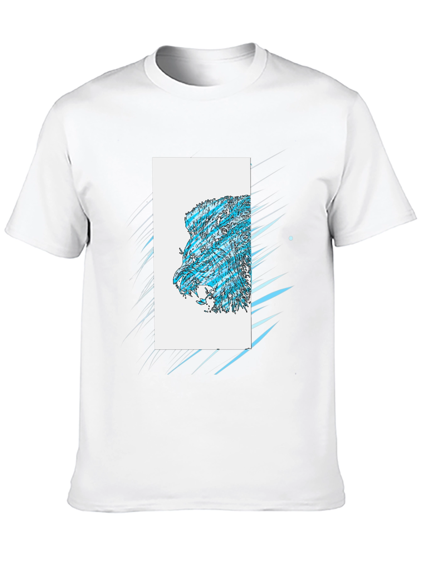 Abstract Lion Graphic Black T-Shirt