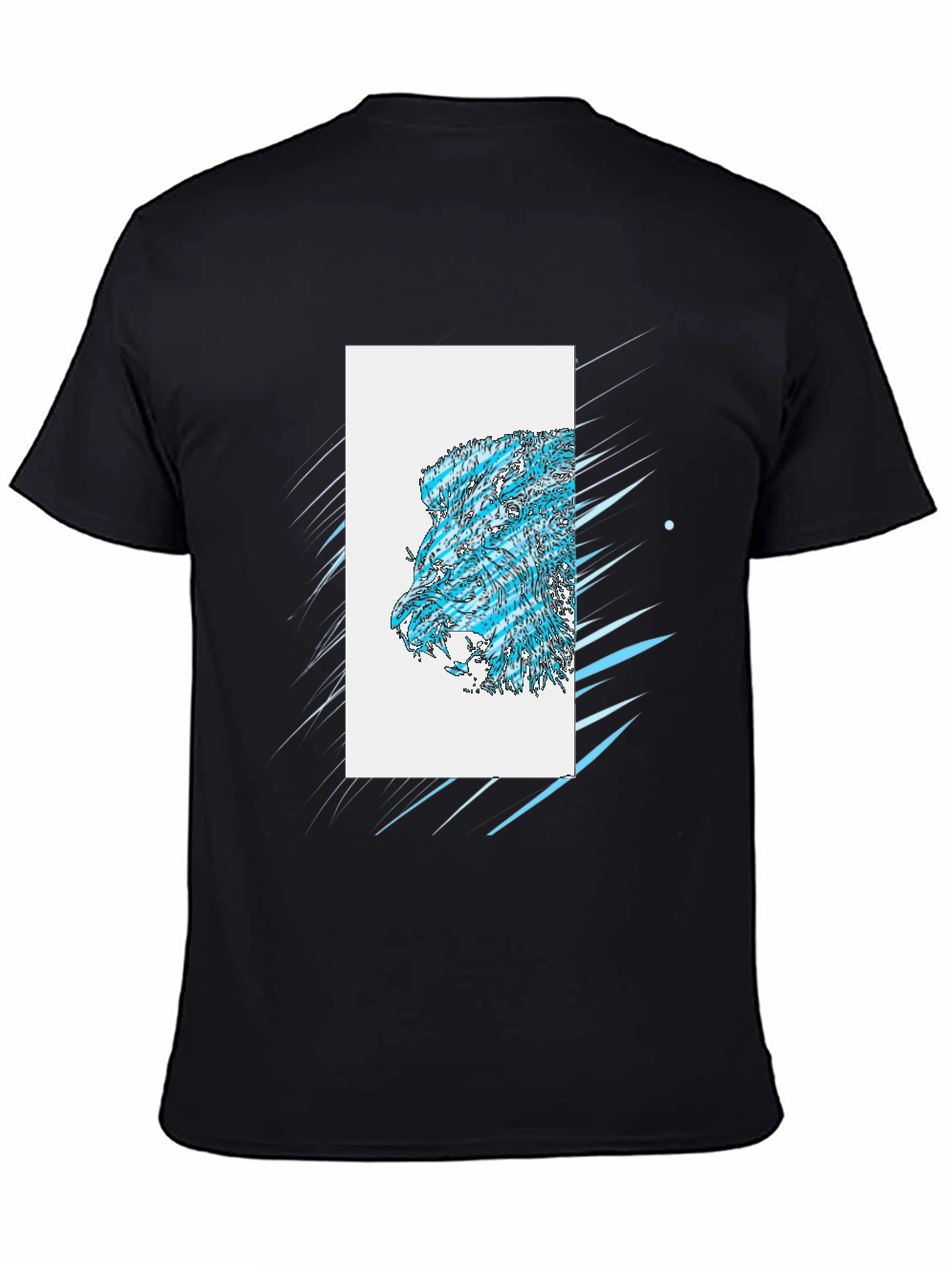 Abstract Lion Graphic Black T-Shirt