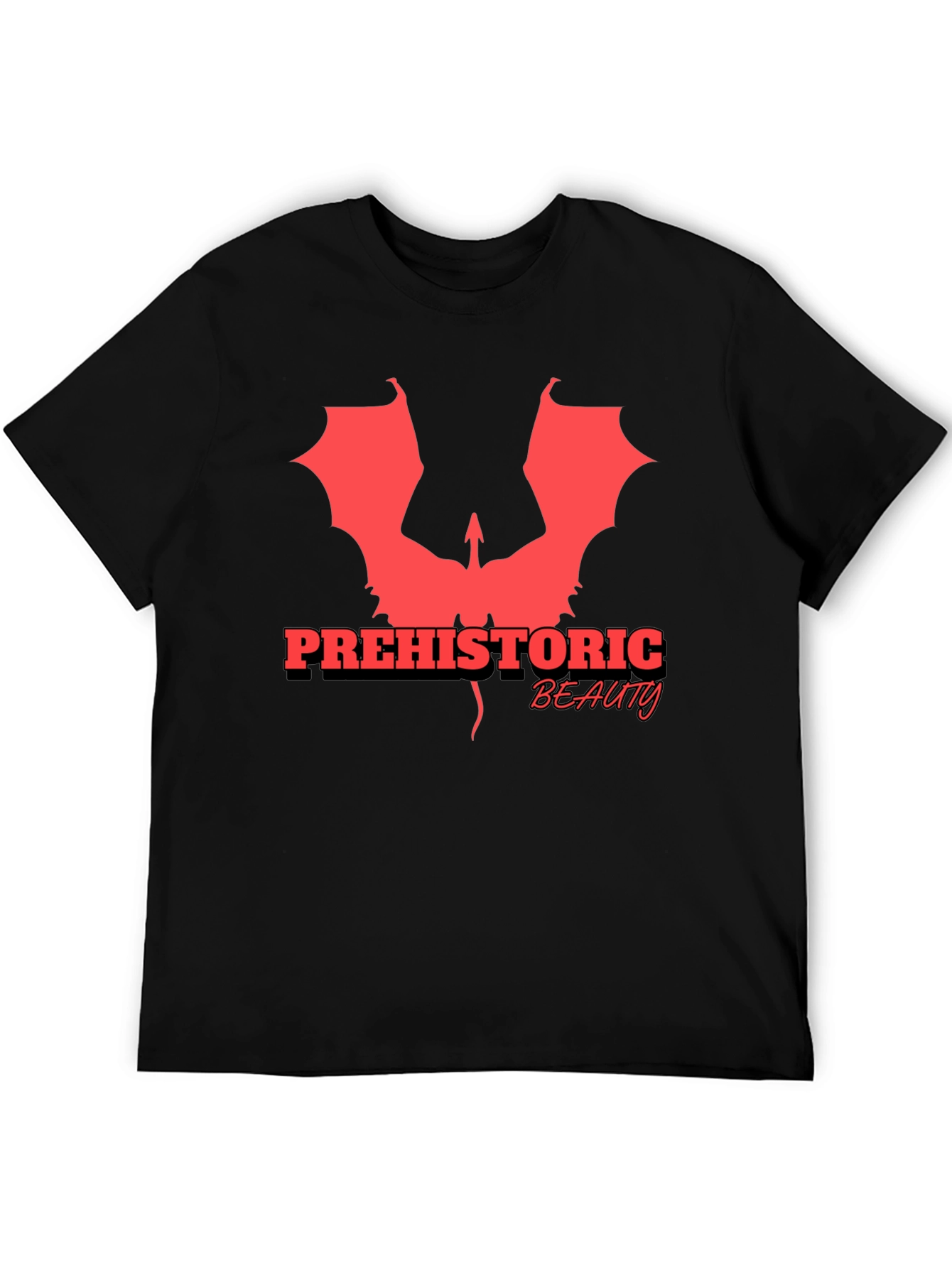 Prehistoric Beauty Graphic Tee - Black Cotton T-Shirt