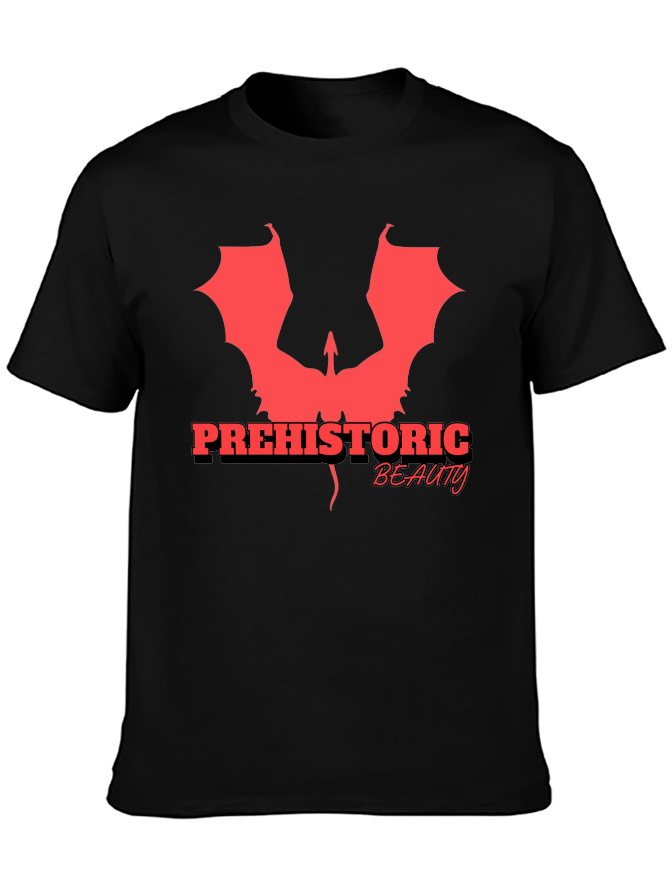 Prehistoric Beauty Graphic Tee - Black Cotton T-Shirt