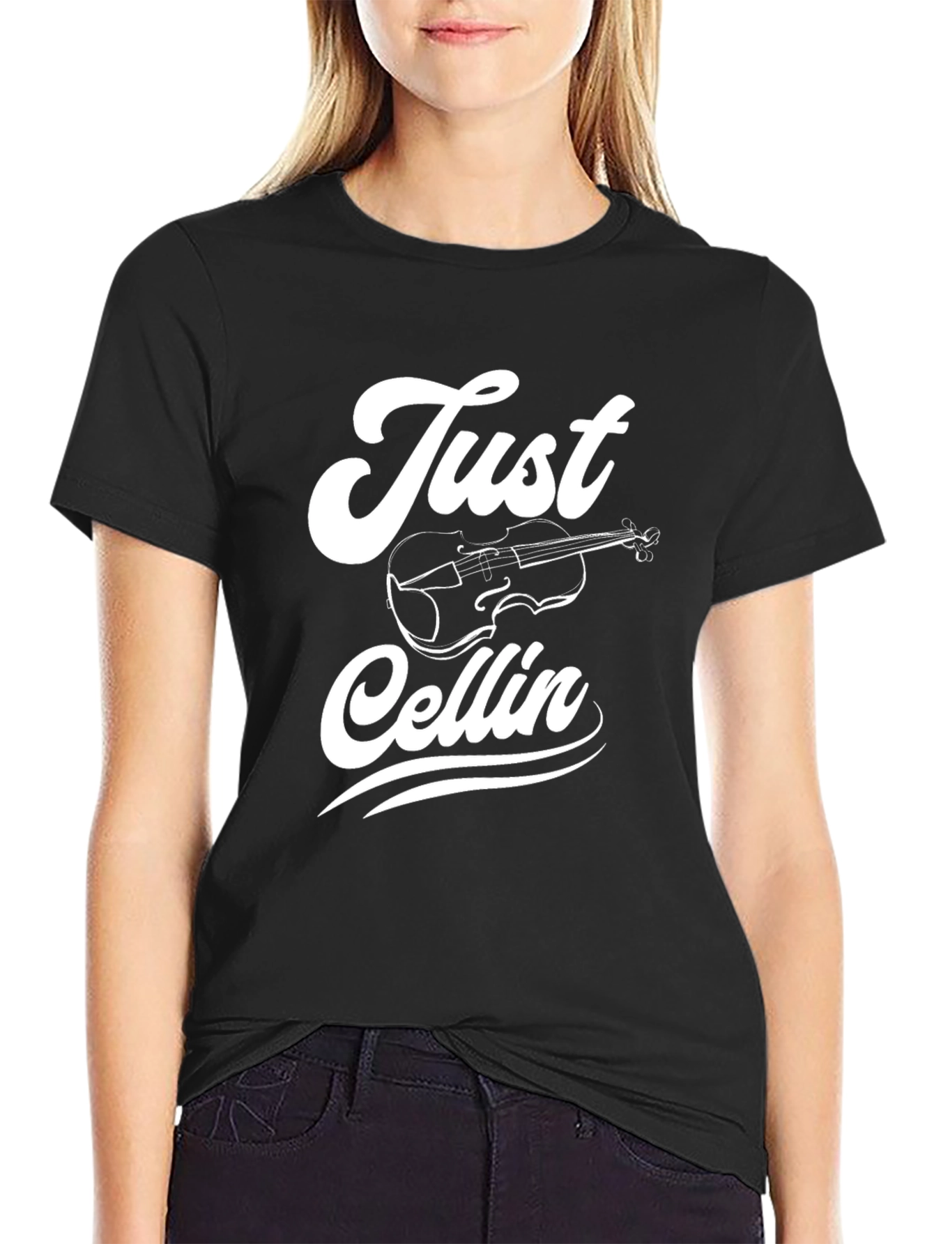 Just Cellin Black Graphic Tee
