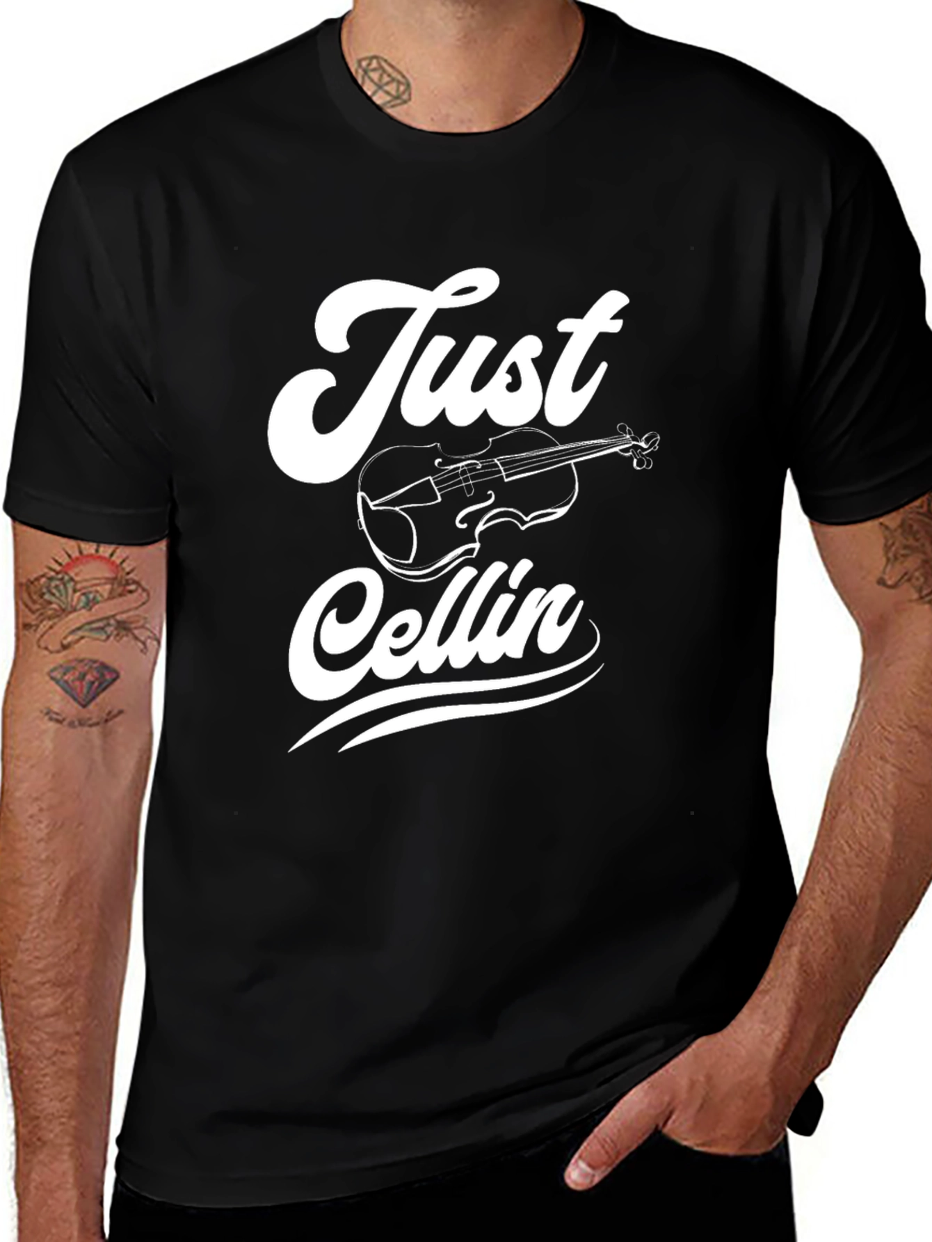 Just Cellin Black Graphic Tee
