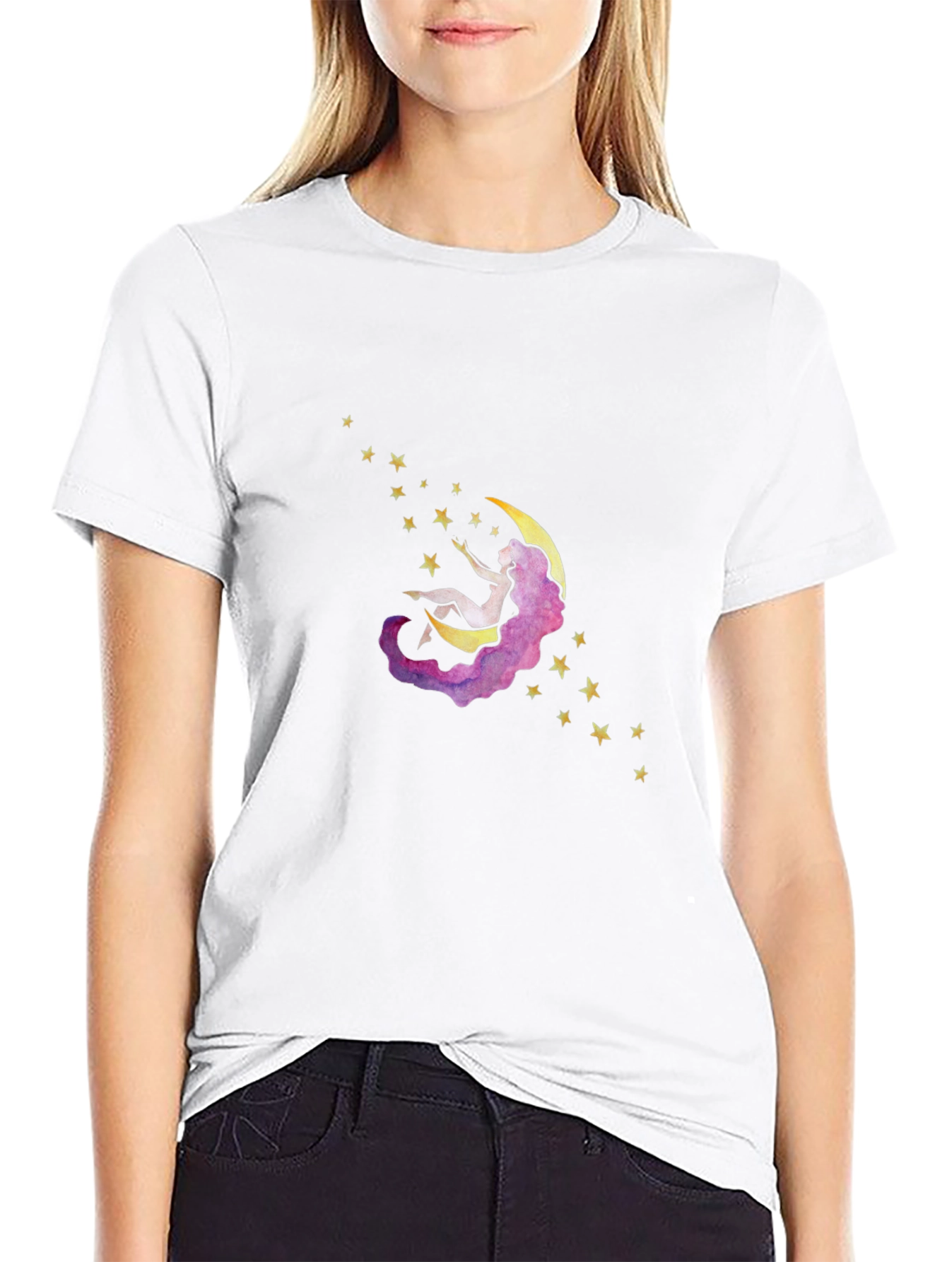 Moon Dreamer T-Shirt - Black Cotton