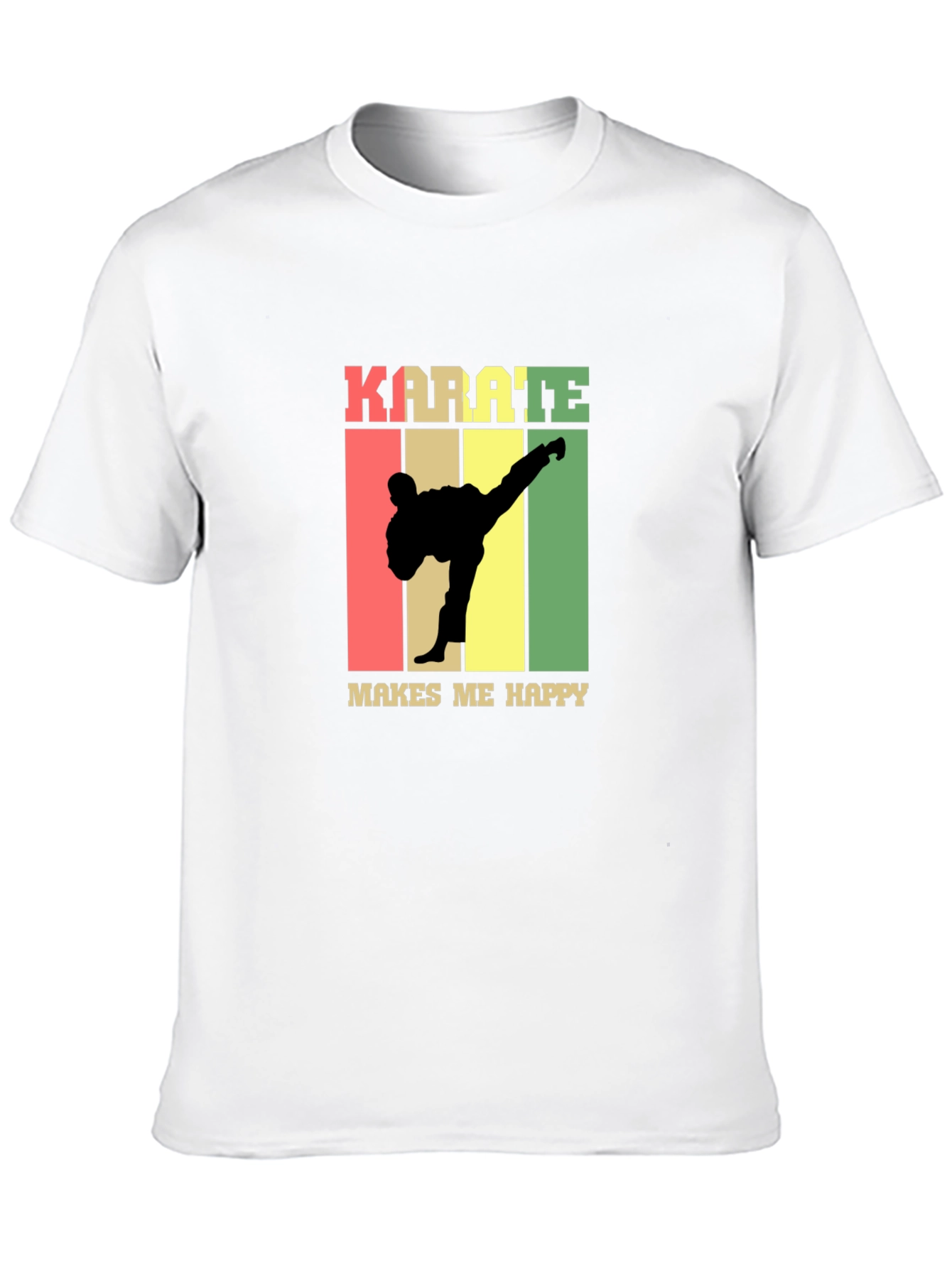 Karate Makes Me Happy T-Shirt - Black